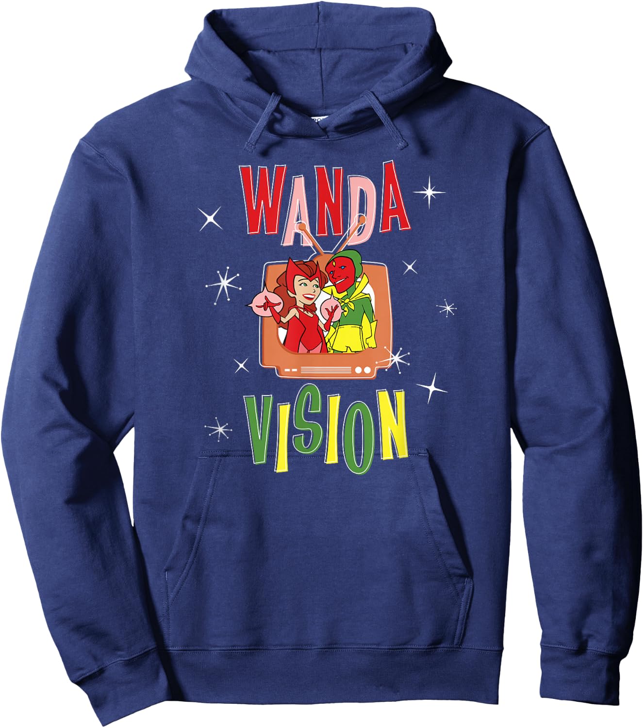 Marvel WandaVision Wanda & Vision Retro TV Artwork Small Hoodie - Hoodie | Navy