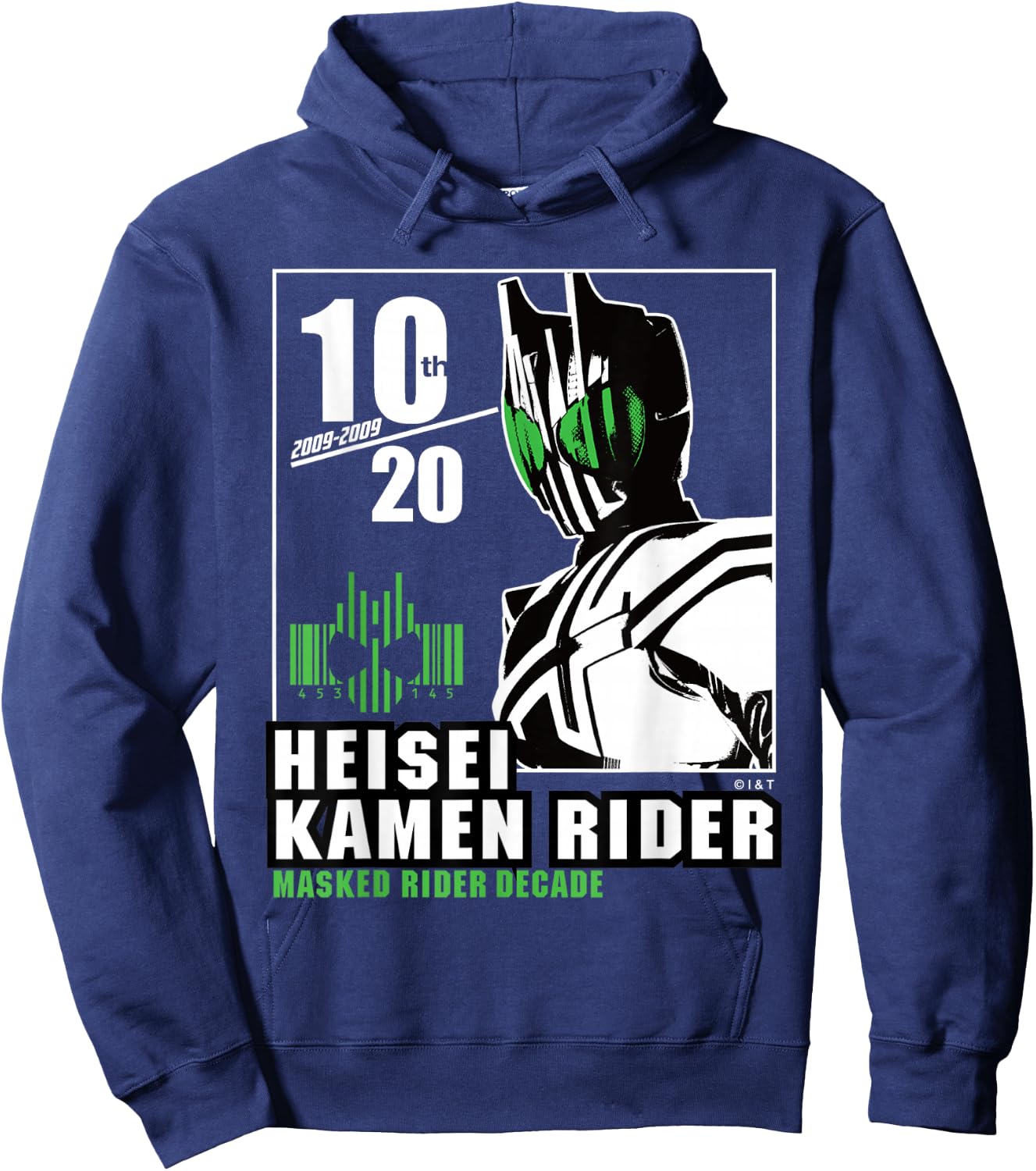 Kamen Rider Decade Heisei Rider Anniversary - Black, Small, , Modern, Casual, Short Sleeve, , Pull On, Imported, Adult, Men, Youth, Anime, Themed, Anniversary Design Hoodie - Hoodie | Navy