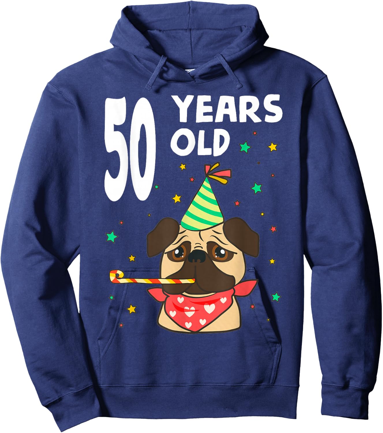 50th Birthday Pug Dog Lover Party 50 Year Old Funny B-Day Hoodie - Hoodie | Navy
