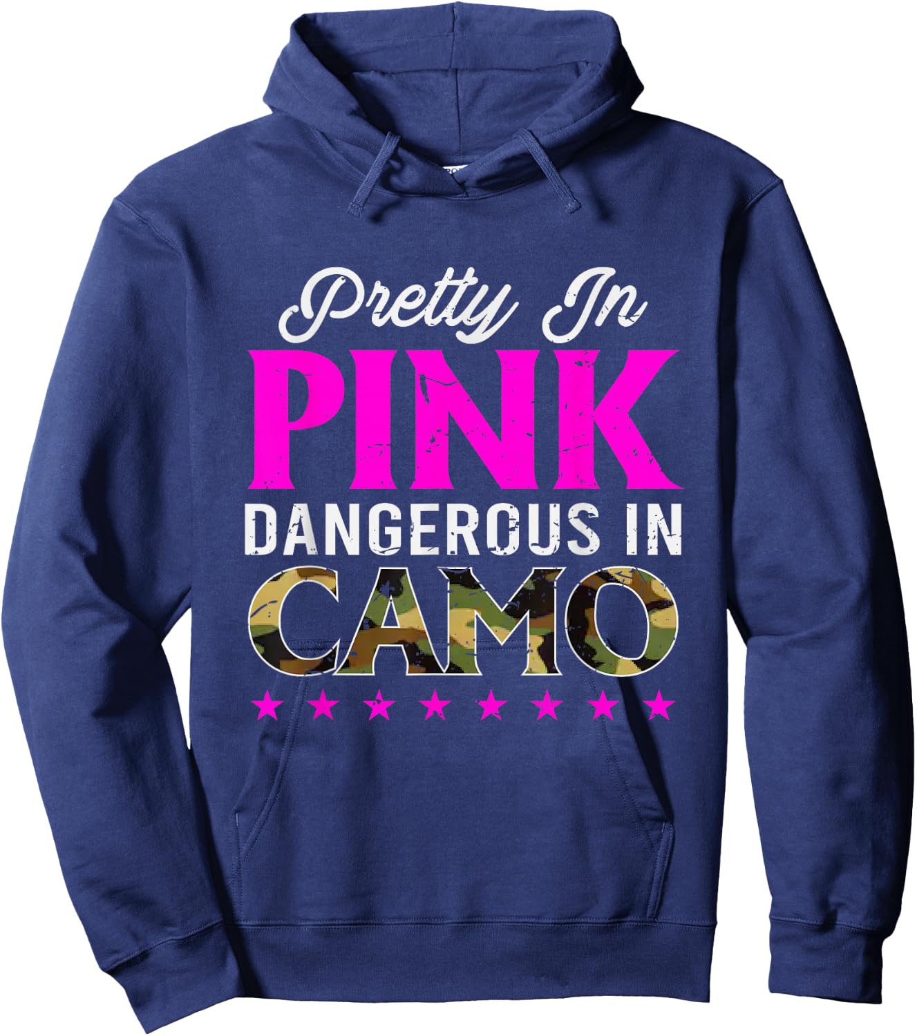 Pretty Pink Dangerous in Camo, Hunting Hobby Small Hoodie - Hoodie | Navy