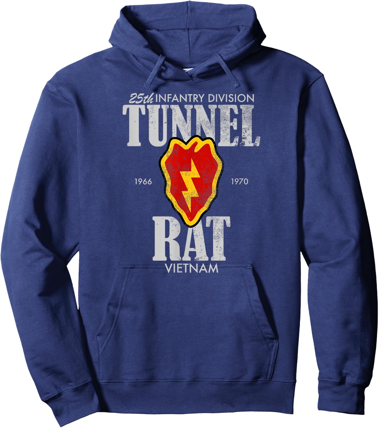 Tunnel Rat - 25th Infantry Vietnam (distressed) Hoodie - Hoodie | Navy