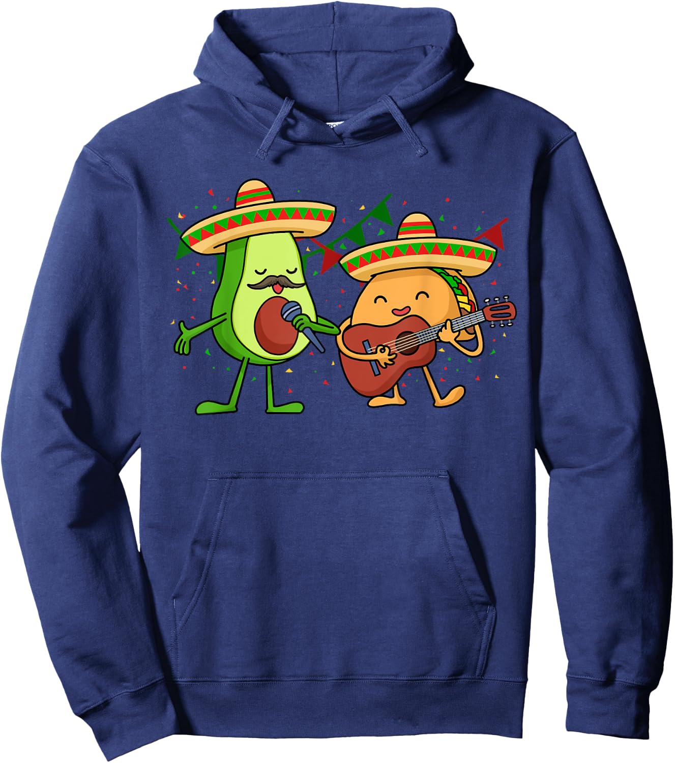 Let's Fiesta Avocado And Tacos Cinco de Mayo Mexican Party Hoodie - Hoodie | Navy