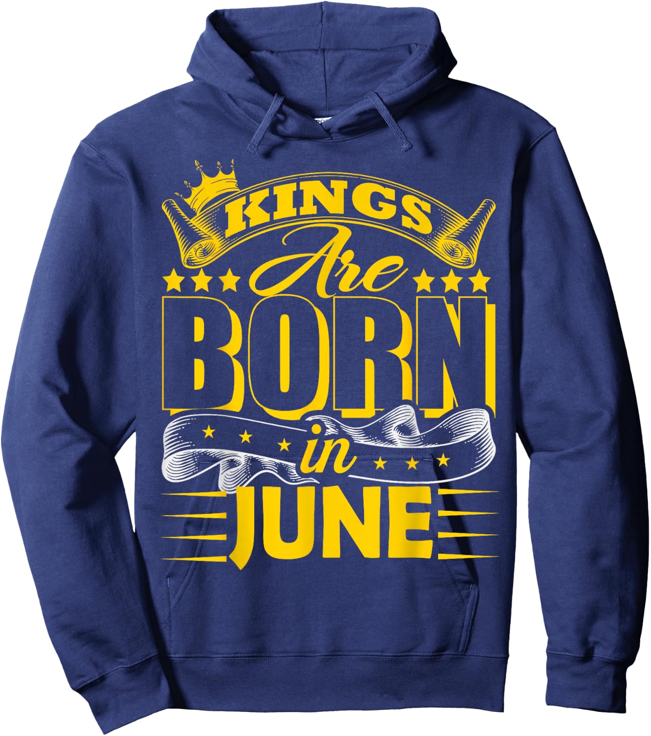 Kings Are Born In June Gemini Cancer Zodiac Birthday Party Hoodie - Hoodie | Navy