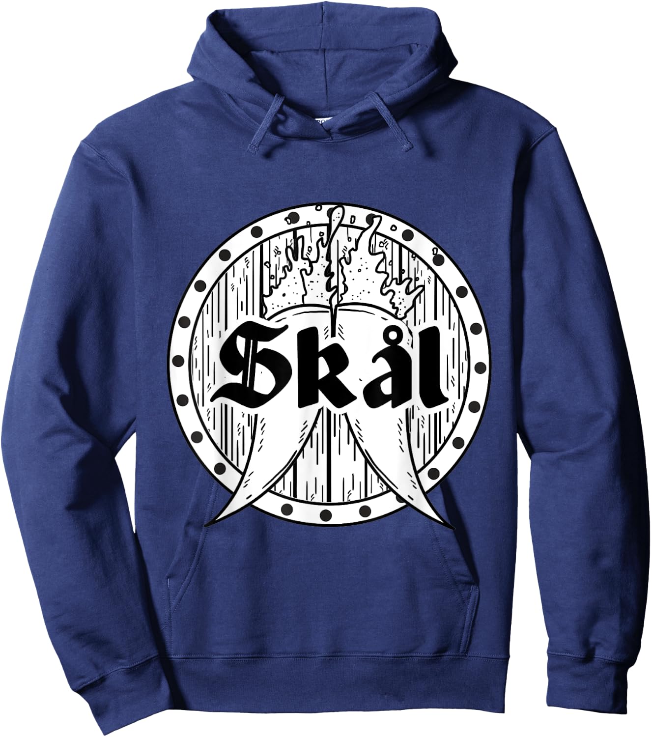 Skal Norwegian Cheers Rune Thor Drinking Horn Viking Hoodie - Hoodie | Navy