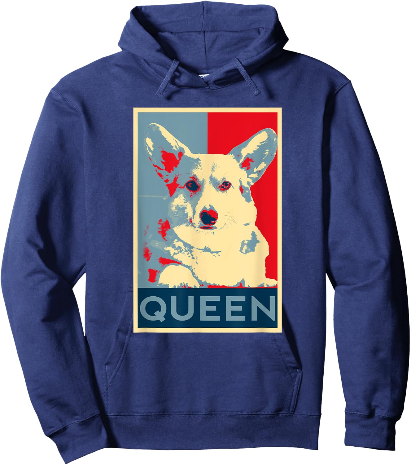 Corgi Queen Funny Corgi Dog Queen of England Men Women Girls Kids Hoodie - Hoodie | Navy