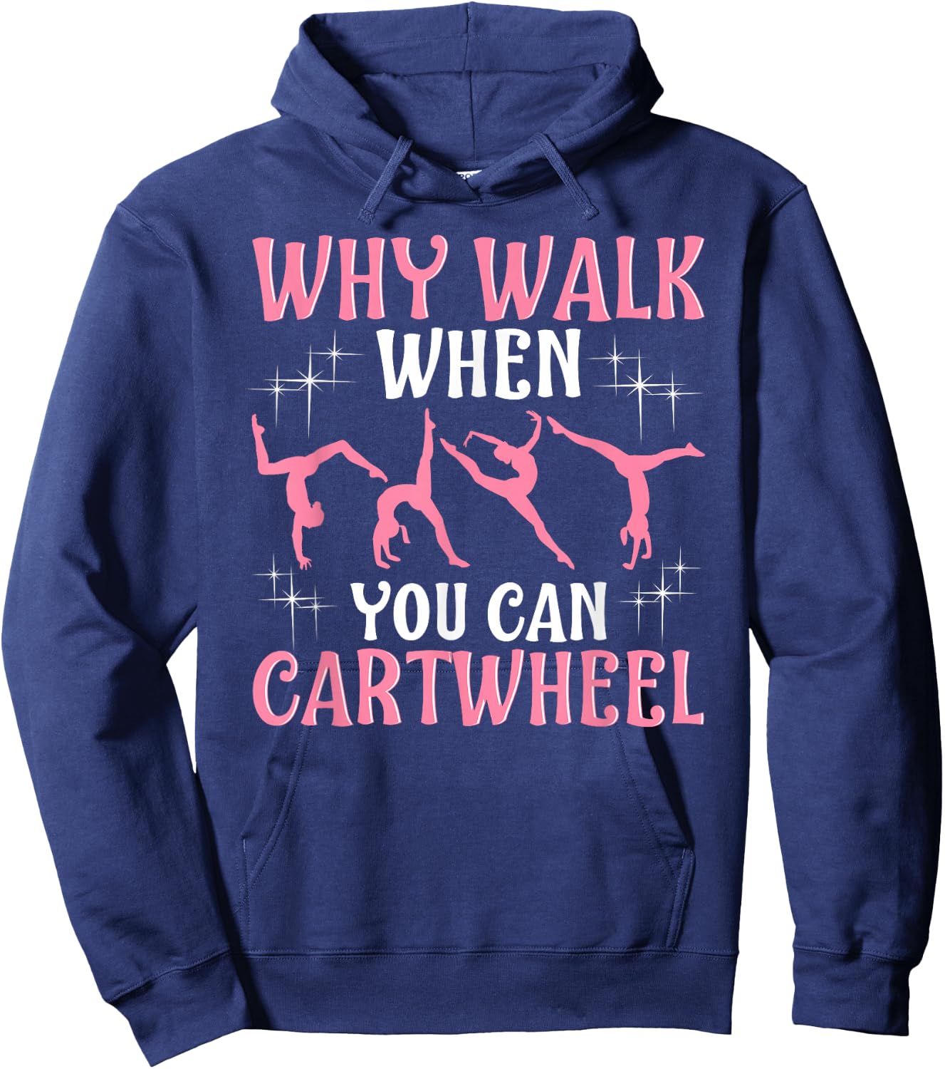 Girls' Cool Cartwheel Gymnastics - Black, Classic Fit, Short Sleeve, Cotton-Polyester Hoodie - Hoodie | Navy