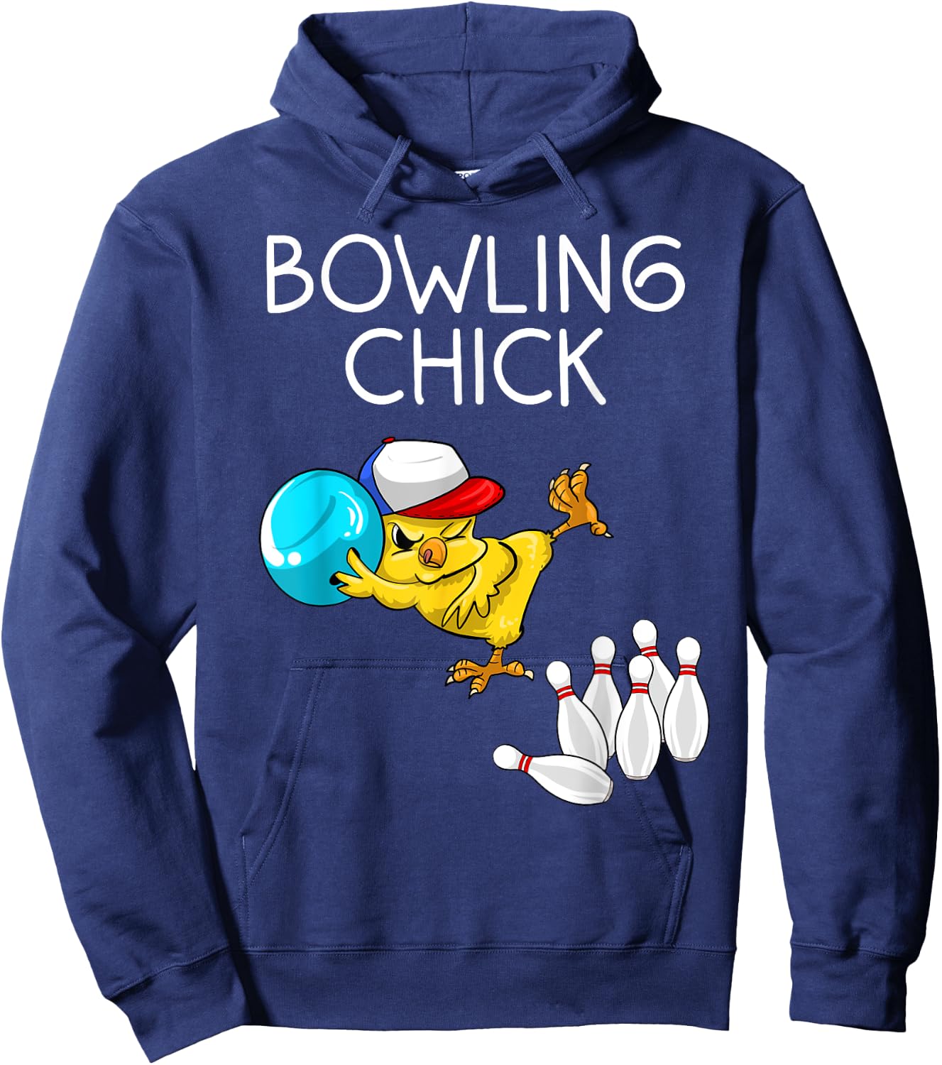 Funny Bowling Gift Women Cute Bowling Chick Sports Athlete Hoodie - Hoodie | Navy
