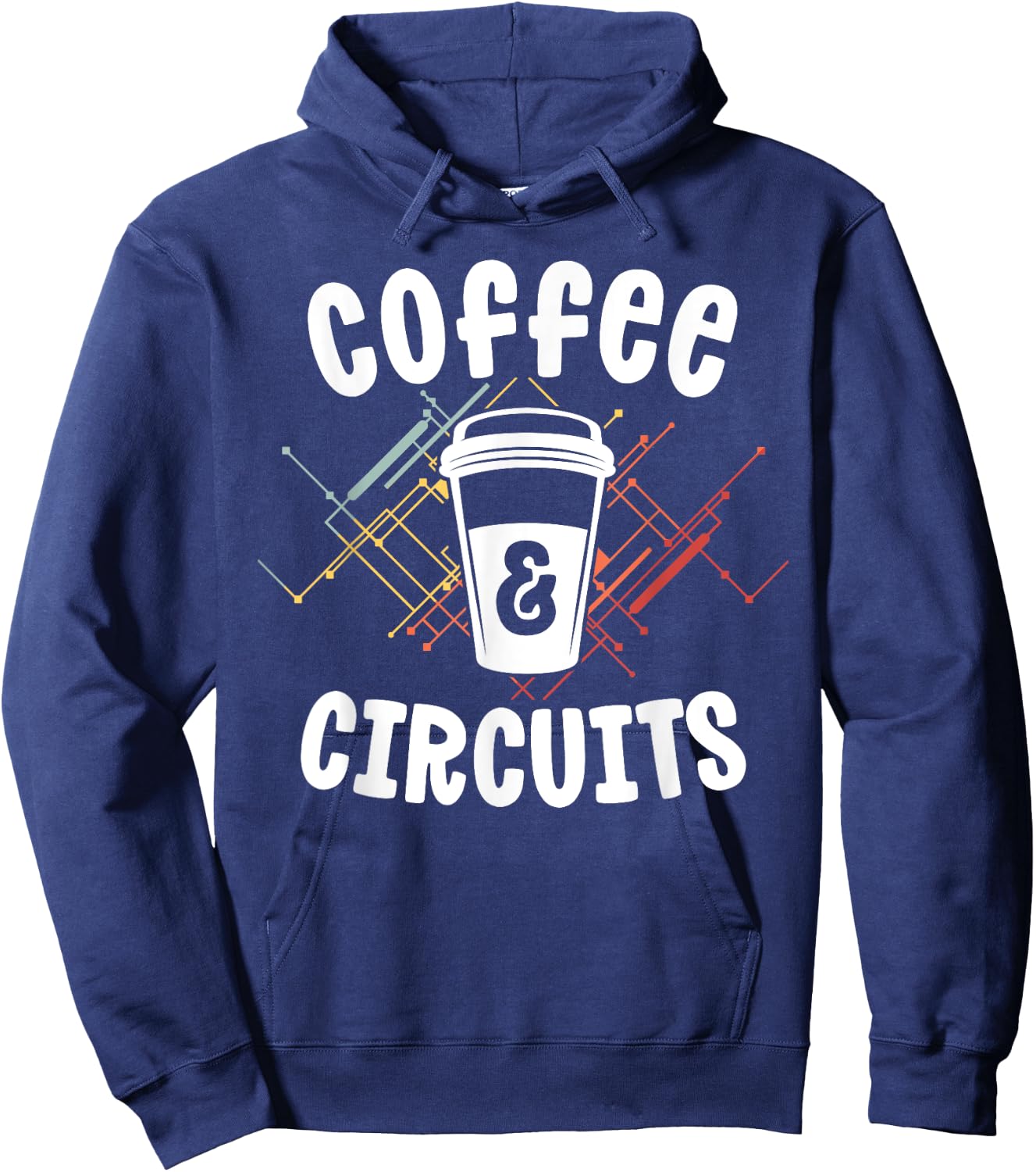 Electrician Gift Ideas Coffee Circuits Electrical Engineer Hoodie - Hoodie | Navy