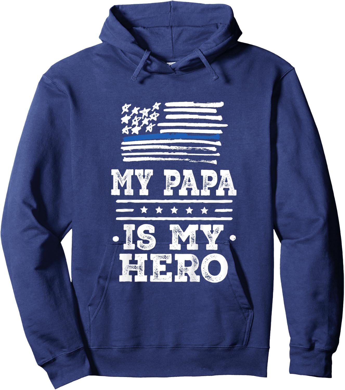 Kids Police Officer Papa Grandpa is my Hero Hoodie - Hoodie | Navy
