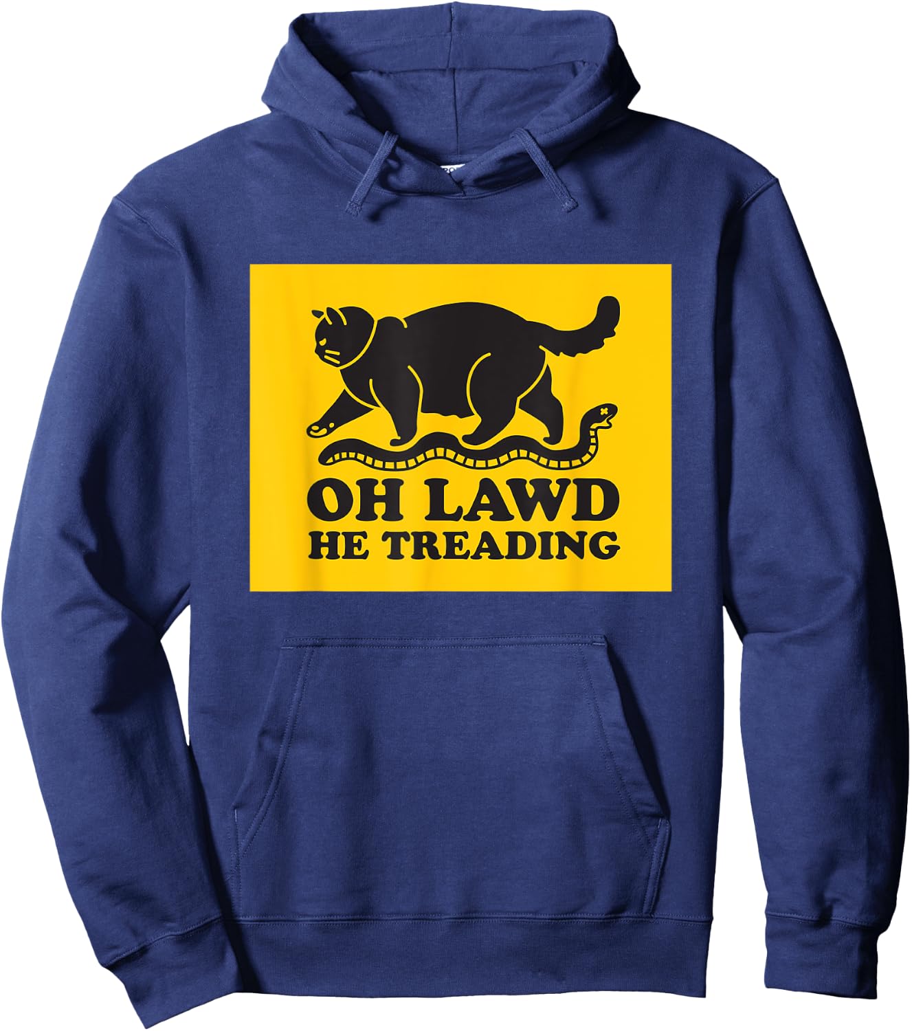 Oh Lawd He Treading Funny Chonky Cat Men Women Hoodie - Hoodie | Navy