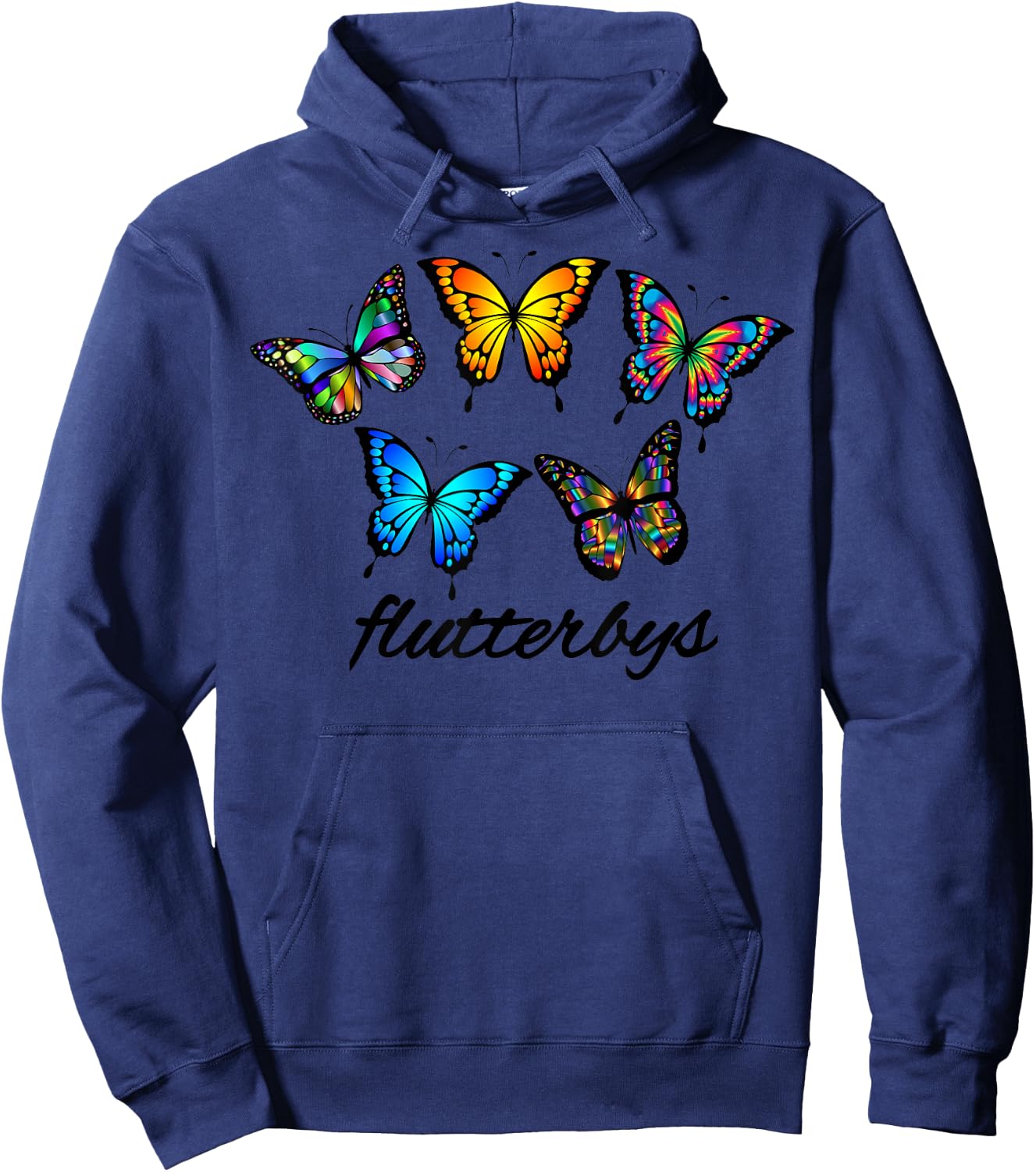 Flutterbys Butterfly Butterflies Trendy Monarch Gardening Hoodie - Hoodie | Navy
