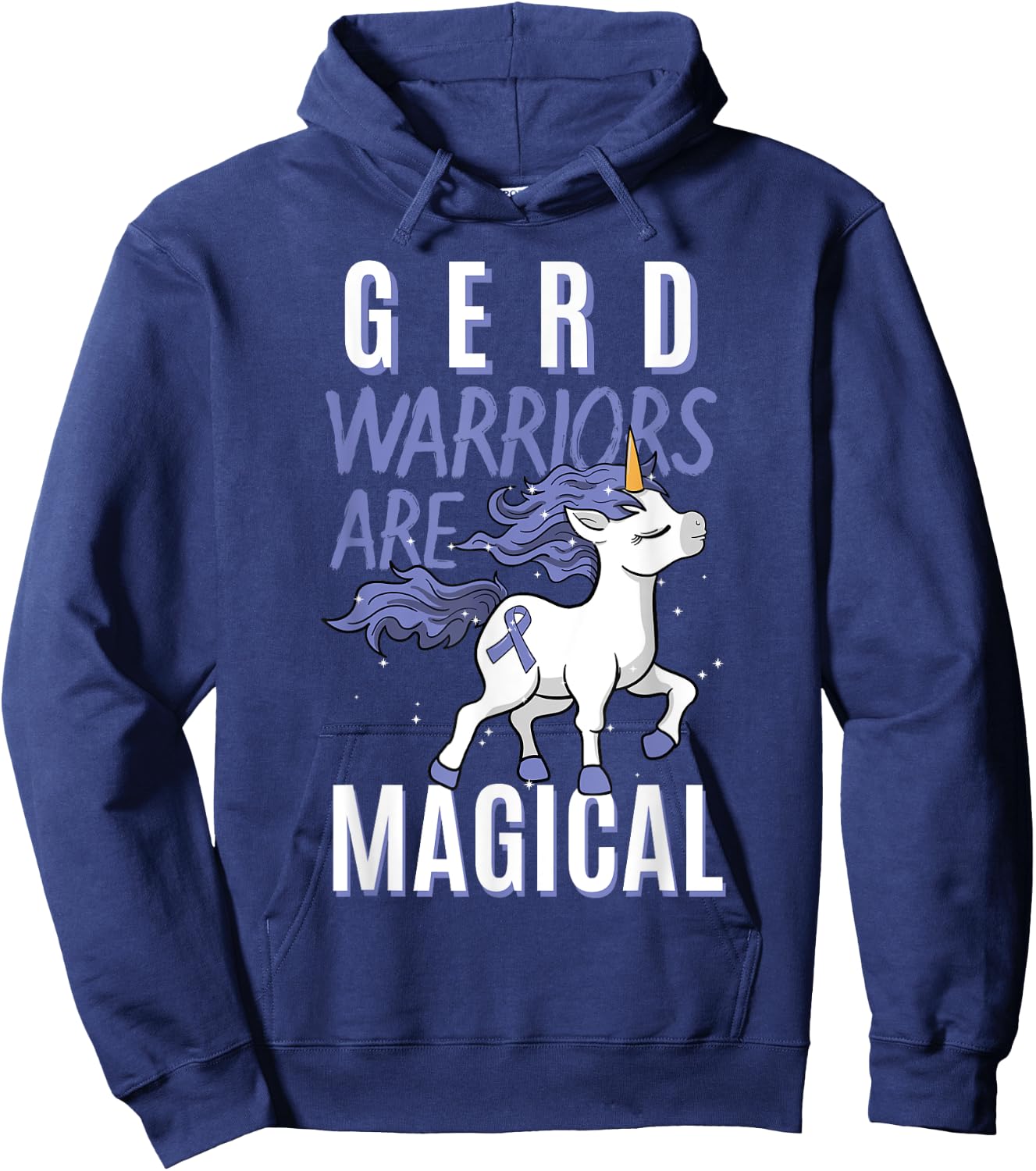 GERD Warrior Gastroesophageal Reflux Disease Unicorn Lover Hoodie - Hoodie | Navy