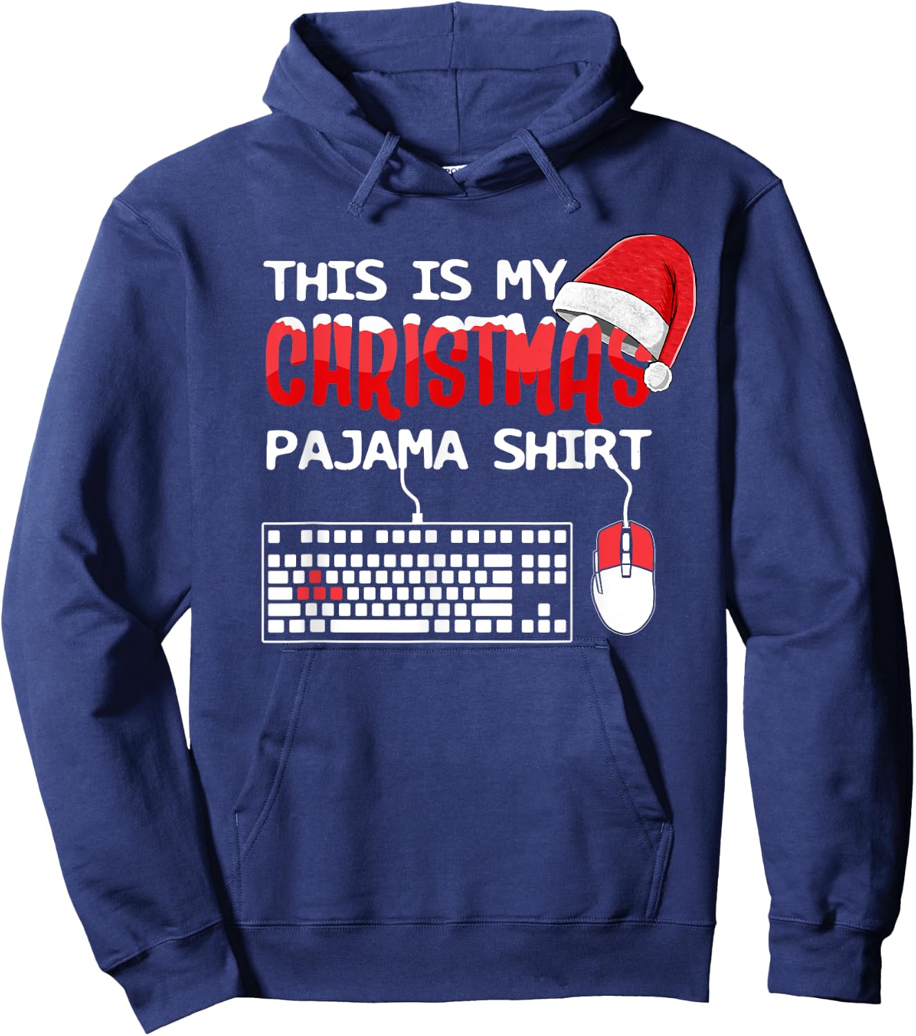 This Is My Christmas Pajama Funny Gaming Gamer Keyboard PC Hoodie - Hoodie | Navy
