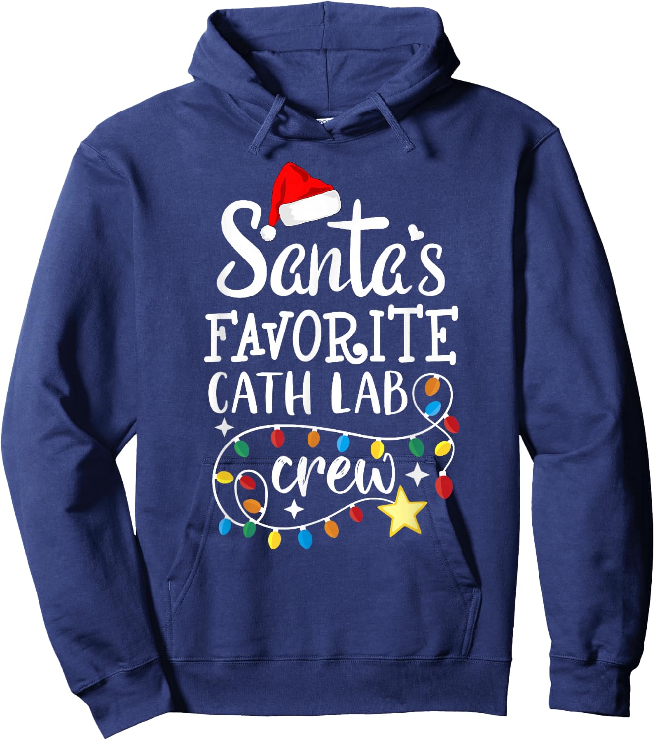 Santa's Favorite Cath Lab Crew Christmas Cath Laboratory Hoodie - Hoodie | Navy