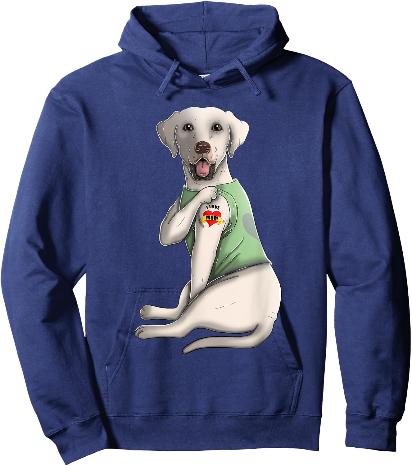 Labrador Retriever I Love Mom Tattoo Dog Shirt Mother's Day Men Women Kids Hoodie - Hoodie | Navy