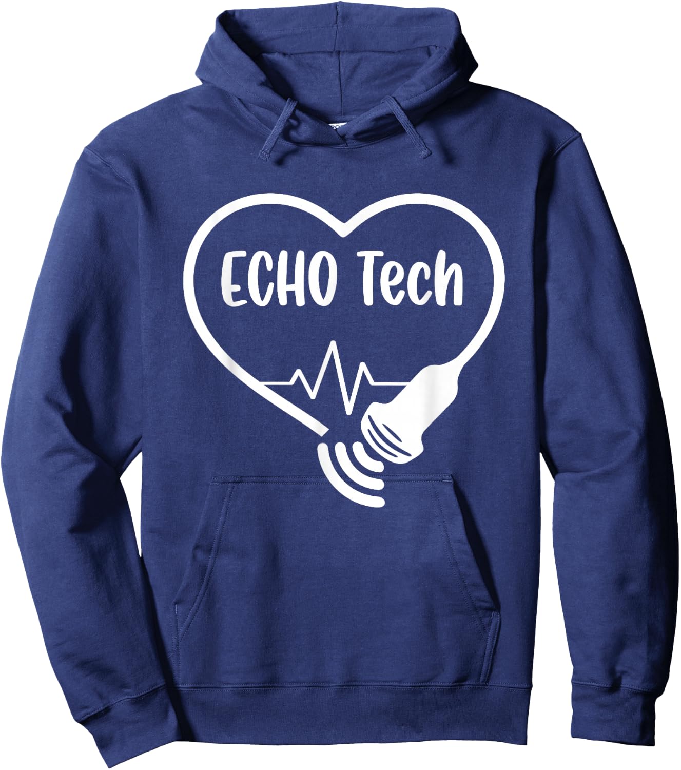 Echo Tech Cardiac Sonographer RDCS Echocardiographer Hoodie - Hoodie | Navy