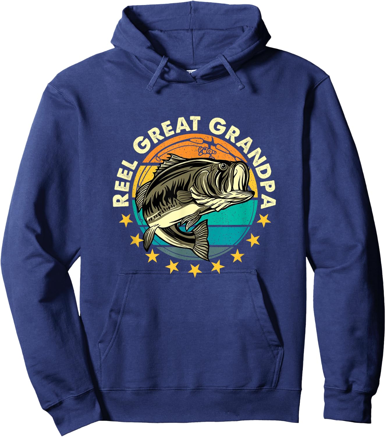Funny Fishermen Reel Great Grandpa Fishing Grandfather Hoodie - Hoodie | Navy
