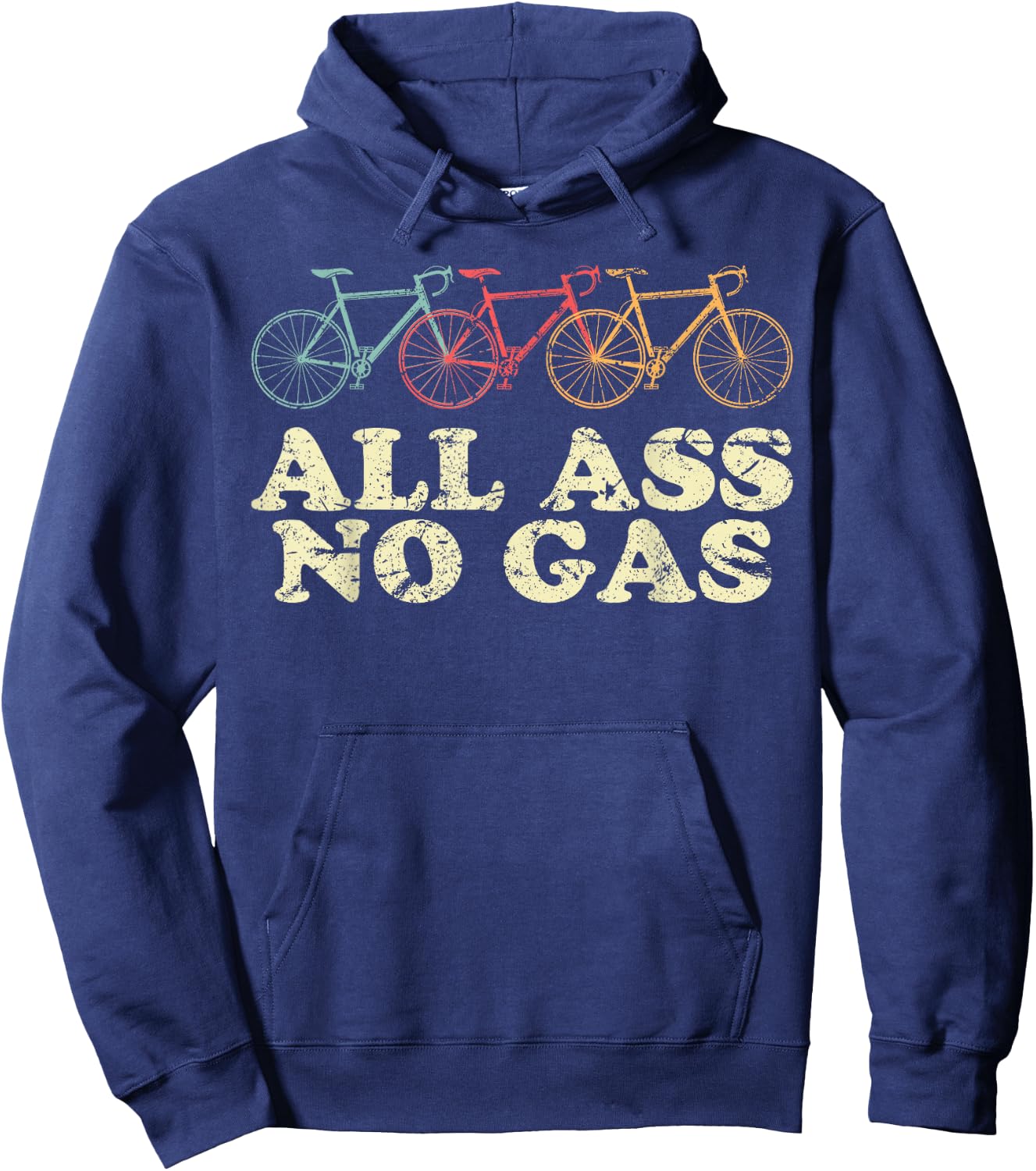 All Ass No Gas Bike Riding Rider Cyclist Cycling Hoodie - Hoodie | Navy
