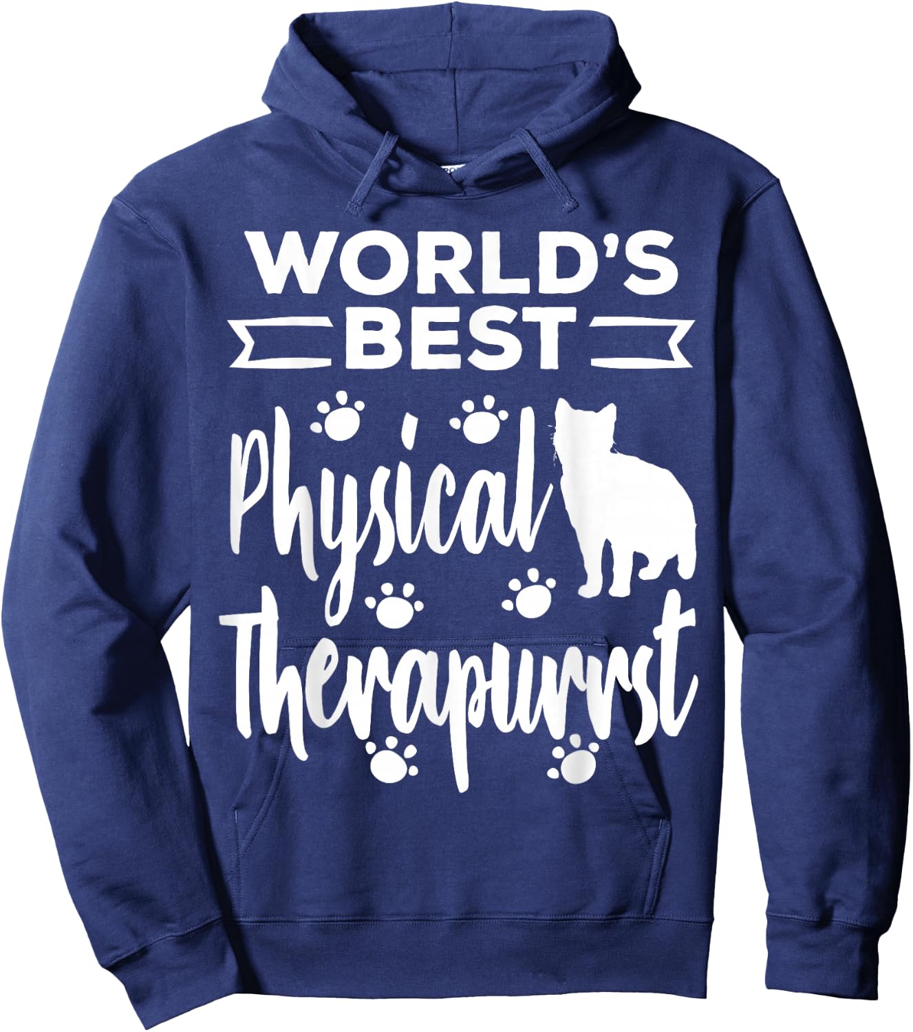 Physical Therapist Funny Cat DPT Therapy Graduation 2025 Hoodie - Hoodie | Navy