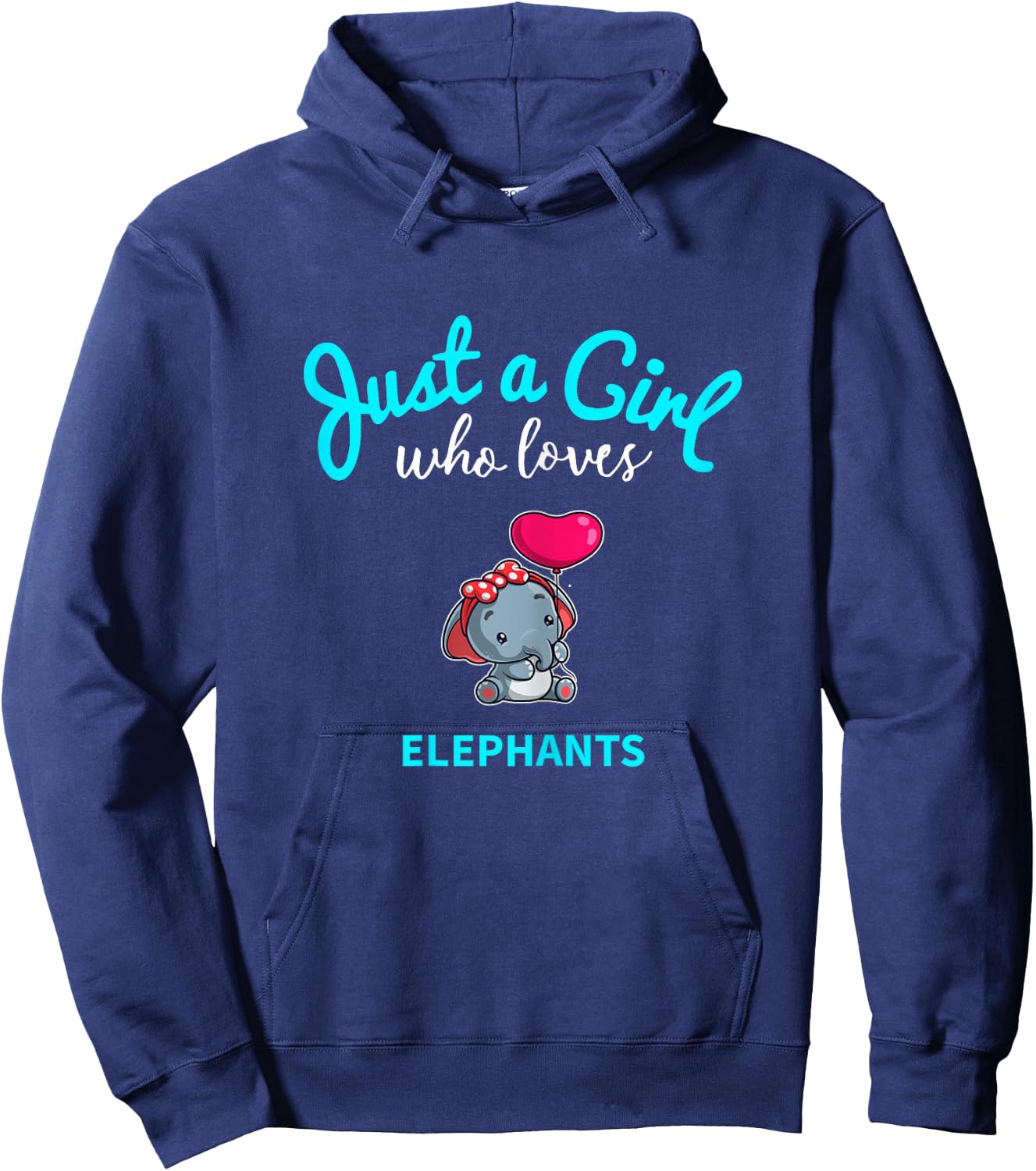 Elephant Shirt for Girls | Children's Elephant Hoodie - Hoodie | Navy