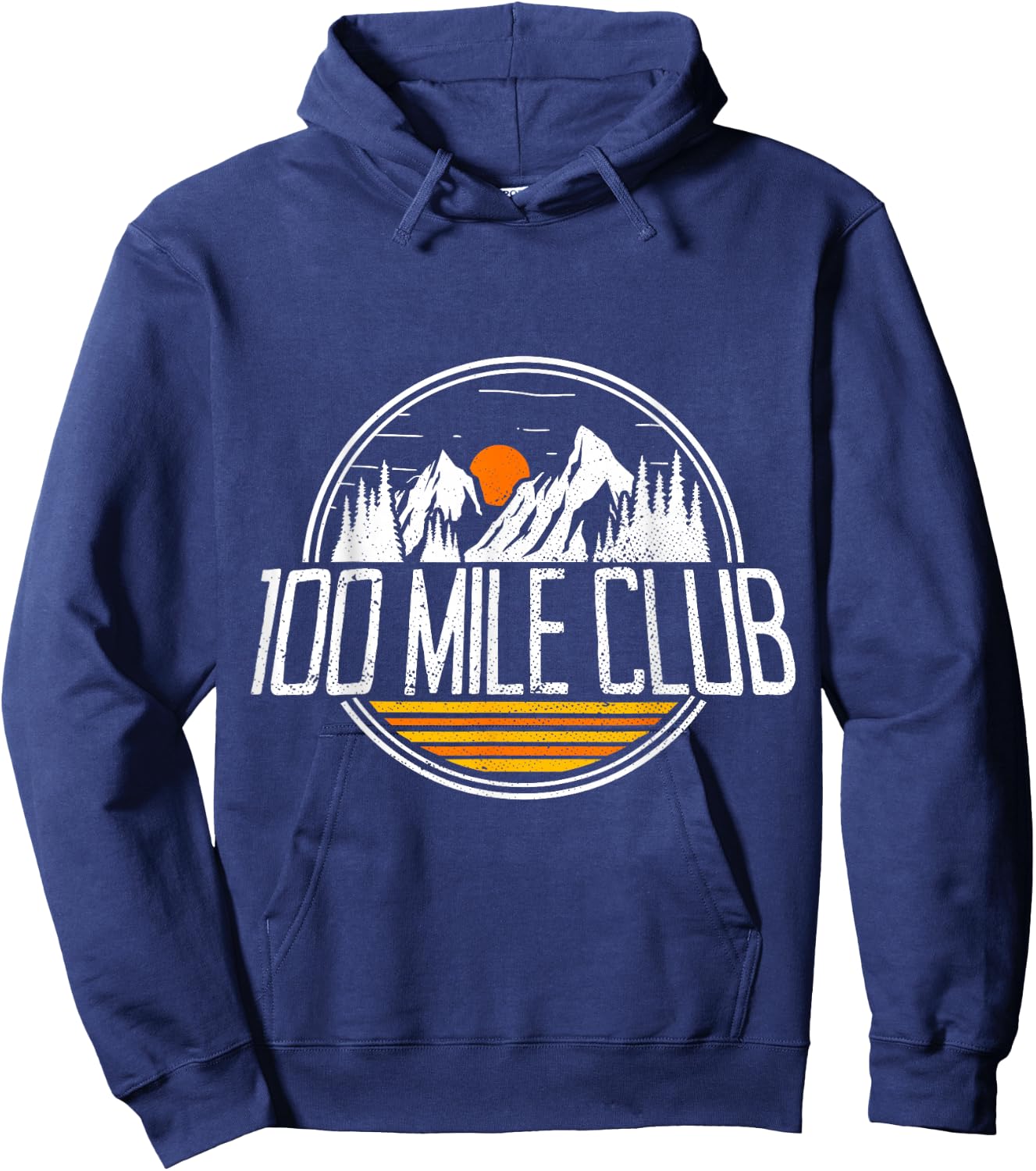 100 Mile Club Run Adventure Fell Ultra Run Trail Running Hoodie - Hoodie | Navy