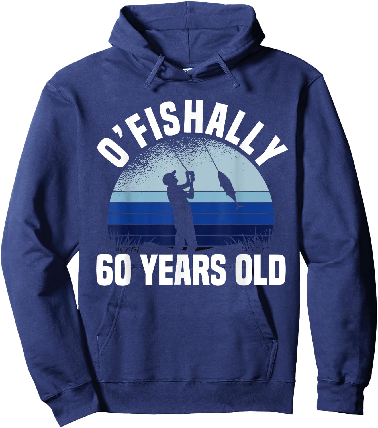 Ofishally 60 Years Old Fisherman 60th Birthday Fishing Hoodie - Hoodie | Navy