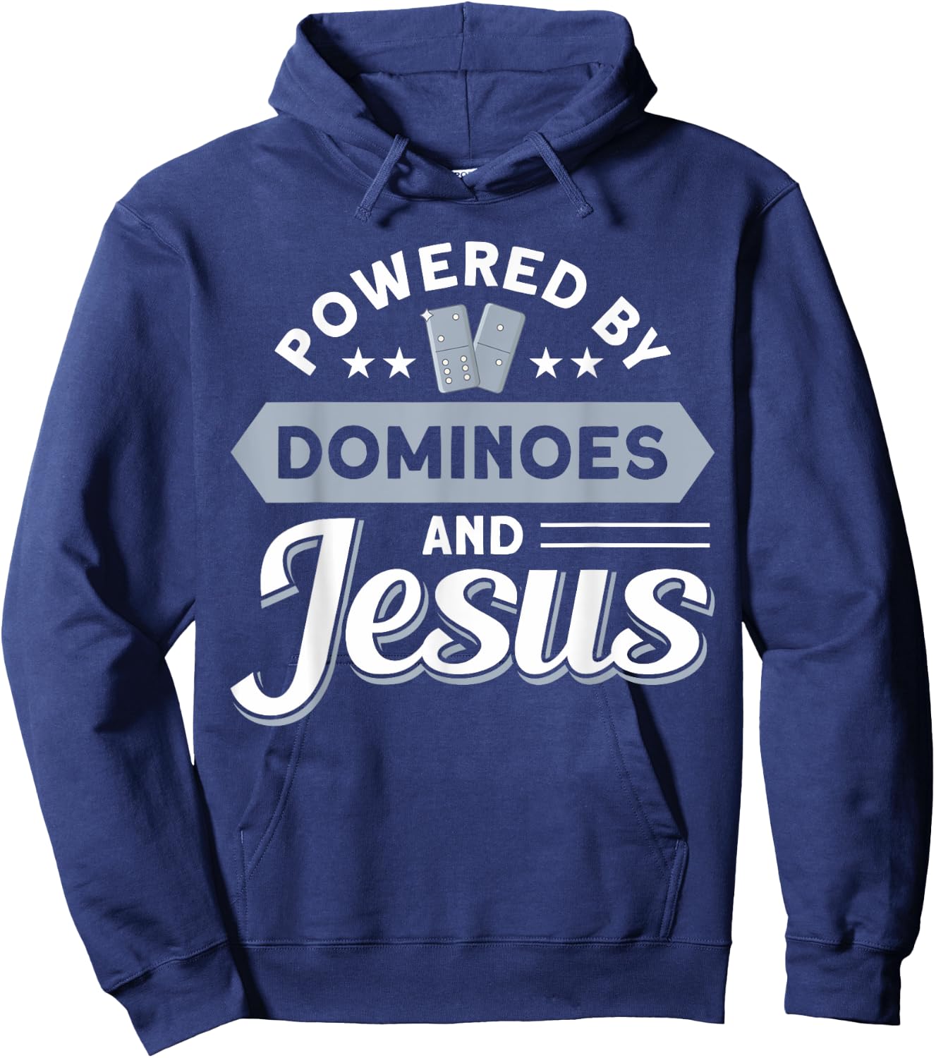 Gift For Mexican Train & Play Domino Powered By Dominoes And Jesus Classic Dominoes Hoodie - Hoodie | Navy