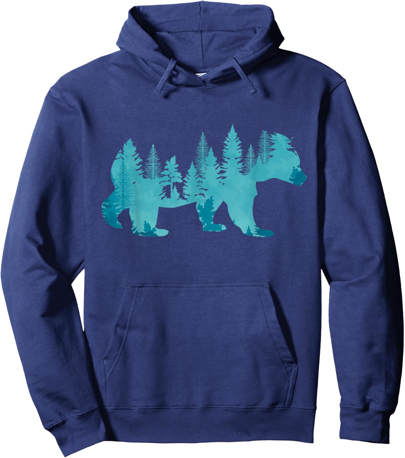 Nature Forest Mountains Trees Wildlife Animal Brown Bear Small Hoodie - Hoodie | Navy