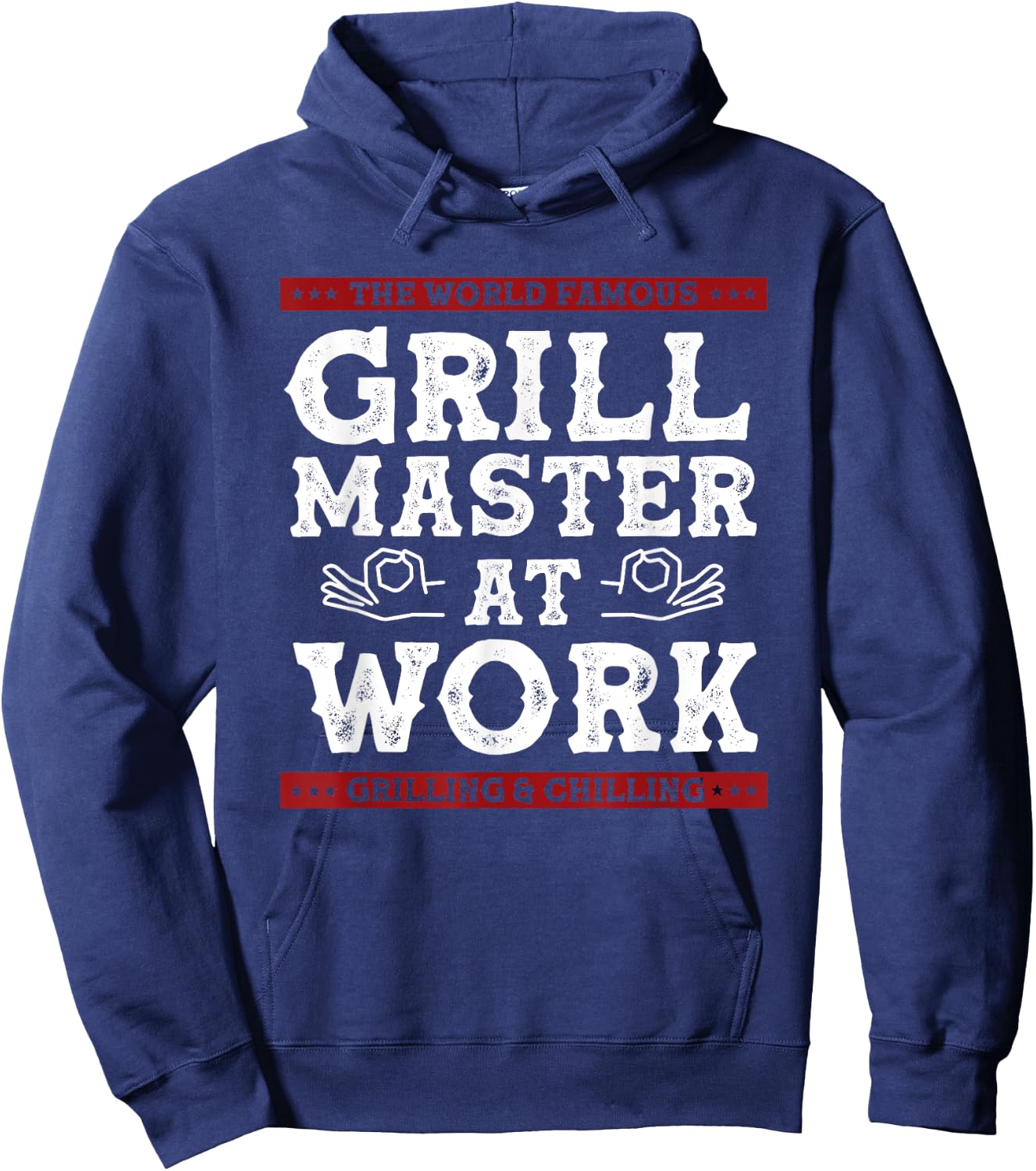 World Famous Grill Master At Work Grilling & Chilling BBQ Hoodie - Hoodie | Navy