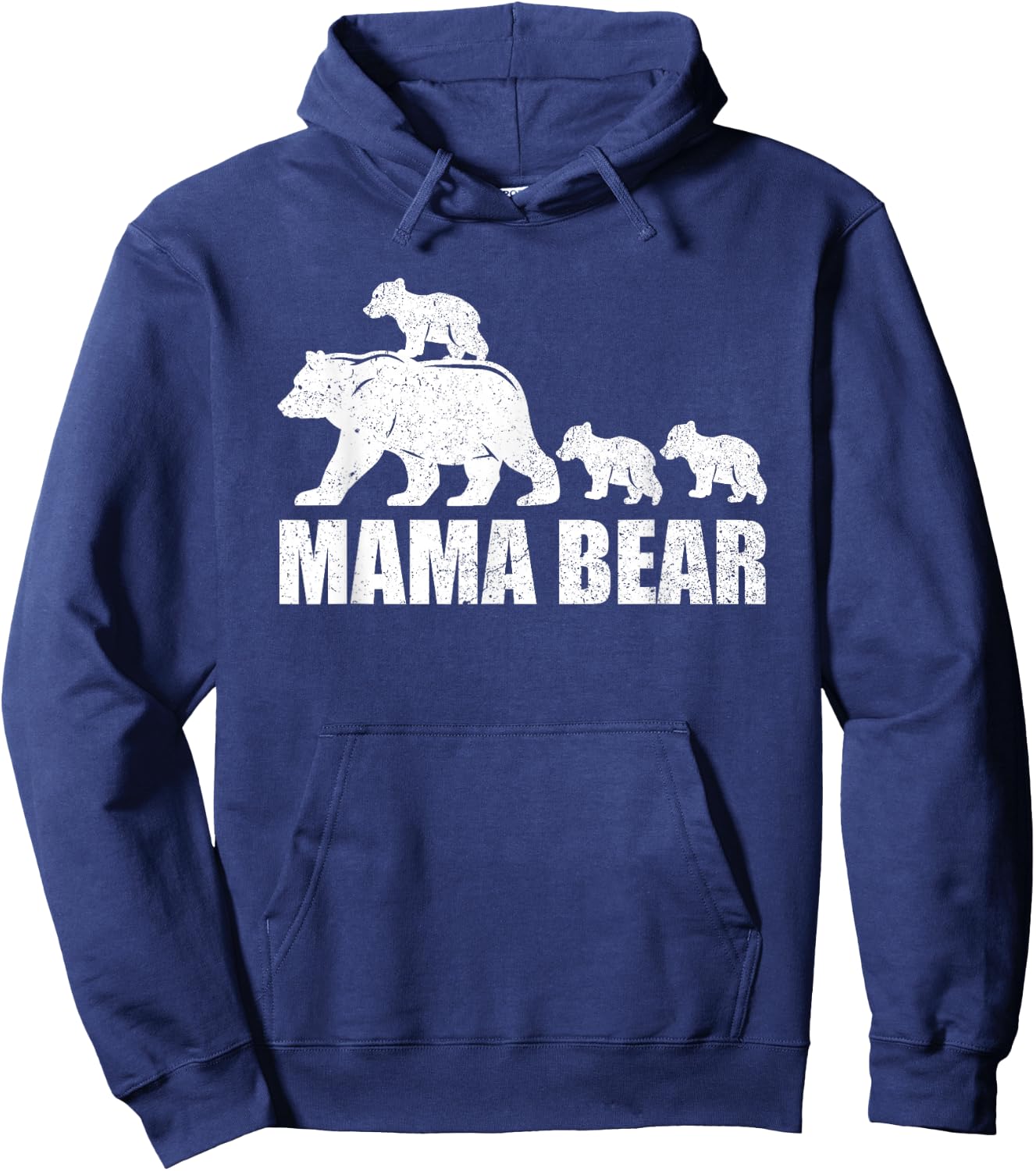 Mama Bear 3 Cubs Shirt Mama Bear Mom 3 Kid Hoodie - Hoodie | Navy
