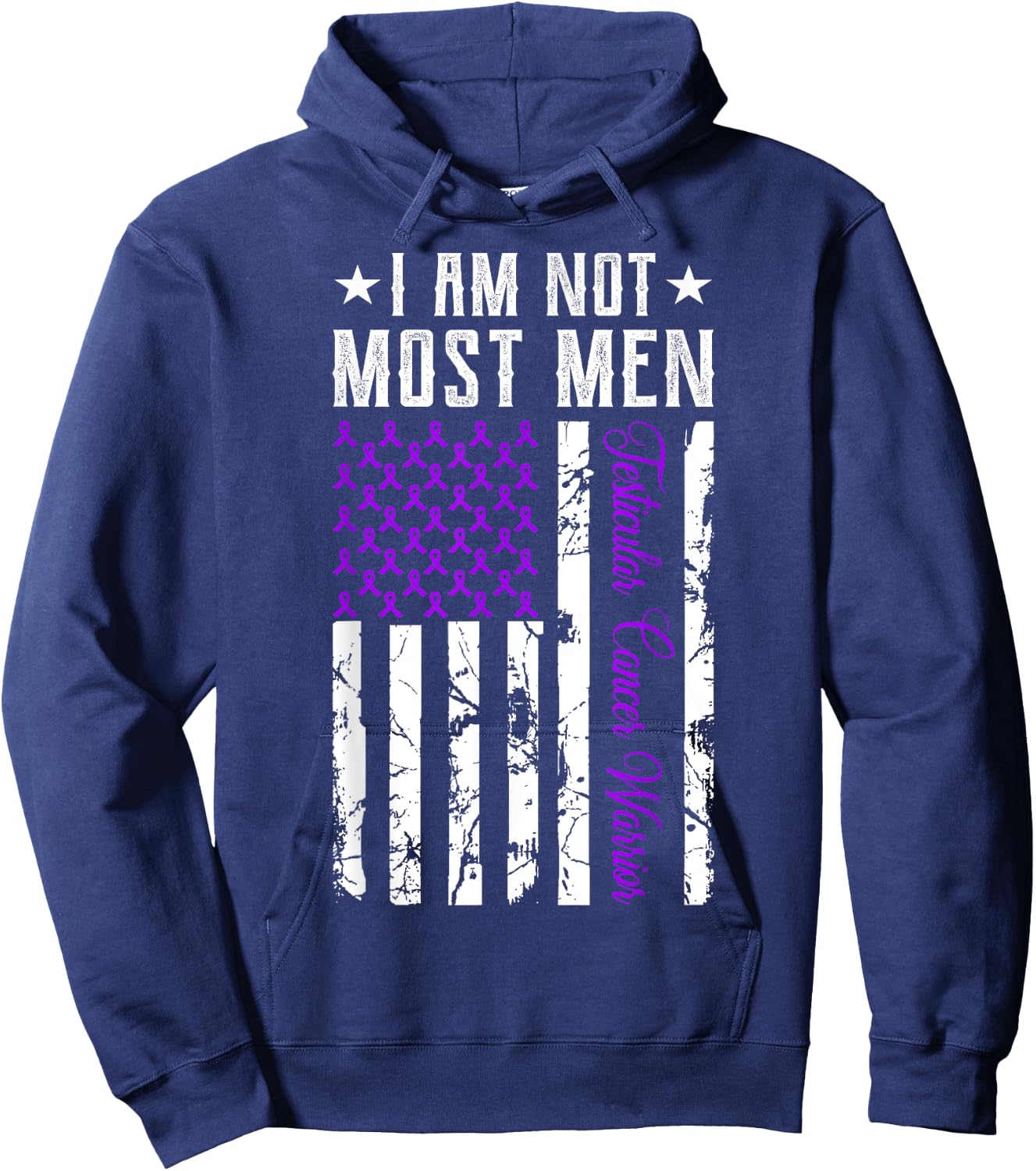 Testicular Cancer Shirt Gifts Awareness Ribbon Survivor Hoodie - Hoodie | Navy