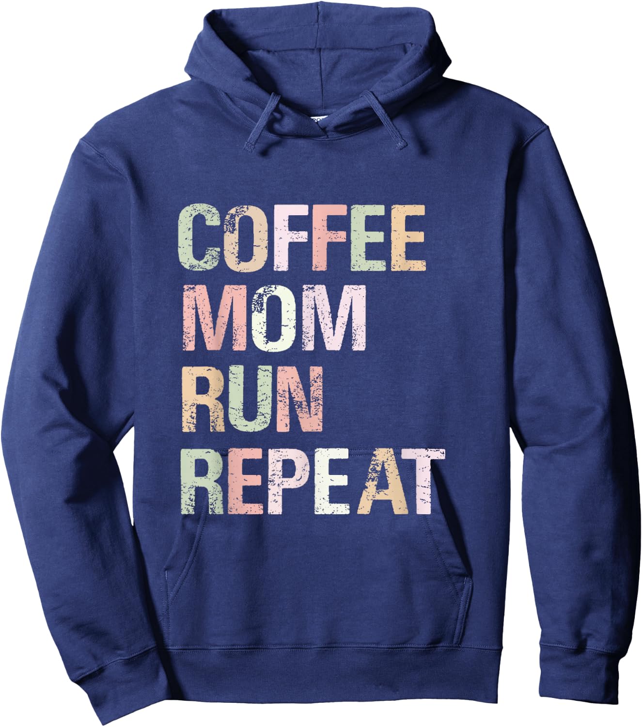 Coffee Mom Run Repeat Cool Women's Running Design Hoodie - Hoodie | Navy