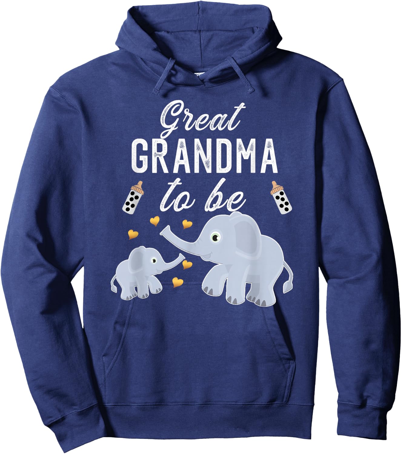 Great Grandma To Be Elephant Baby Shower Great Grandma Hoodie - Hoodie | Navy
