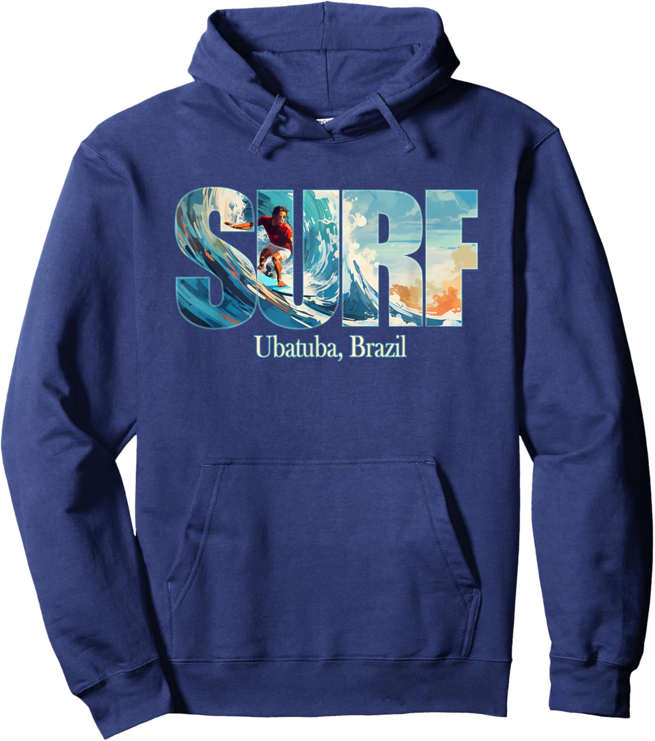 Ubatuba, Brazil Beach Surfing Men Women Girls Kids Hoodie - Hoodie | Navy