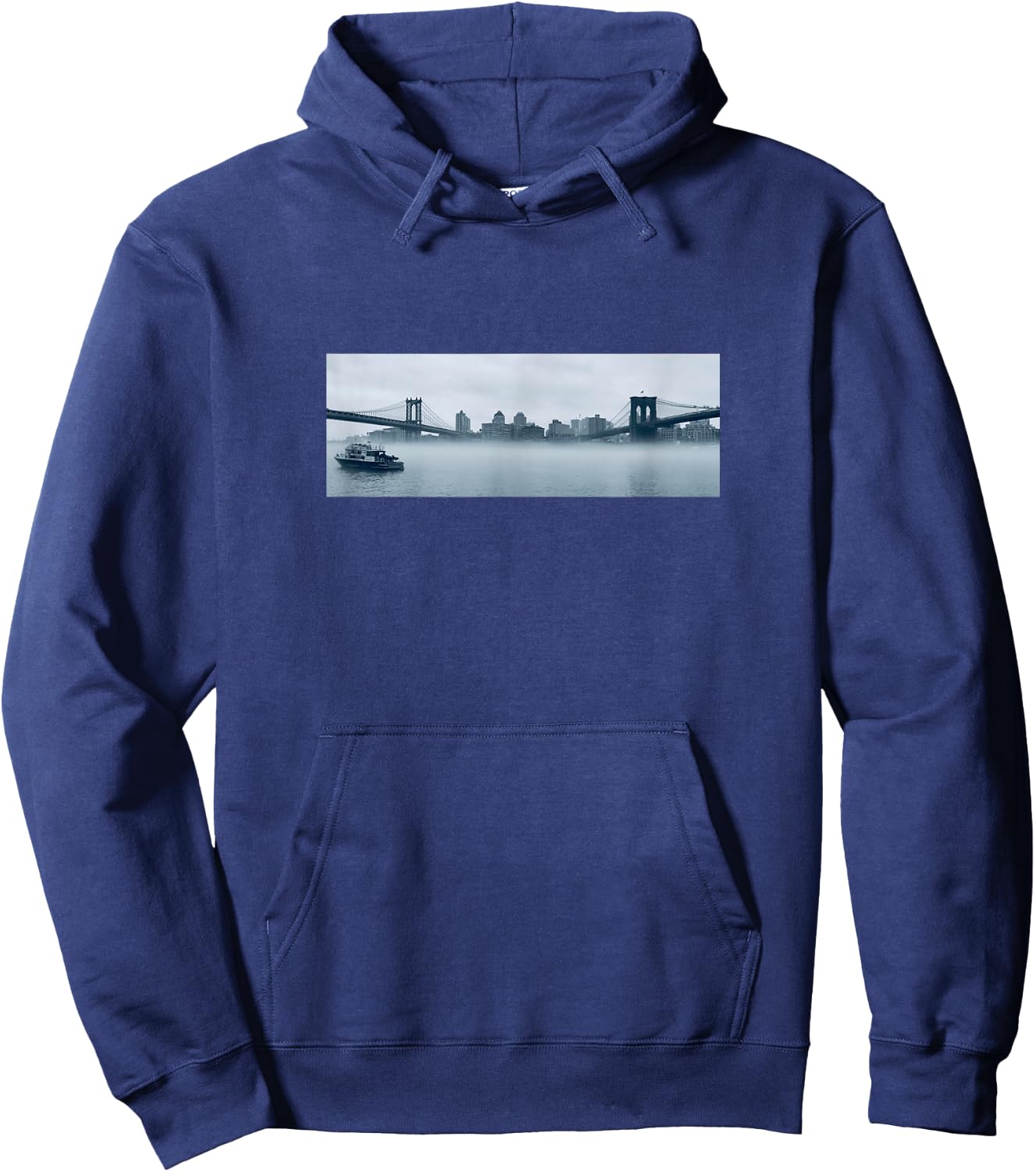 NYC Streetwear | Manhattan and Brooklyn Bridge | Cool Style Hoodie - Hoodie | Navy