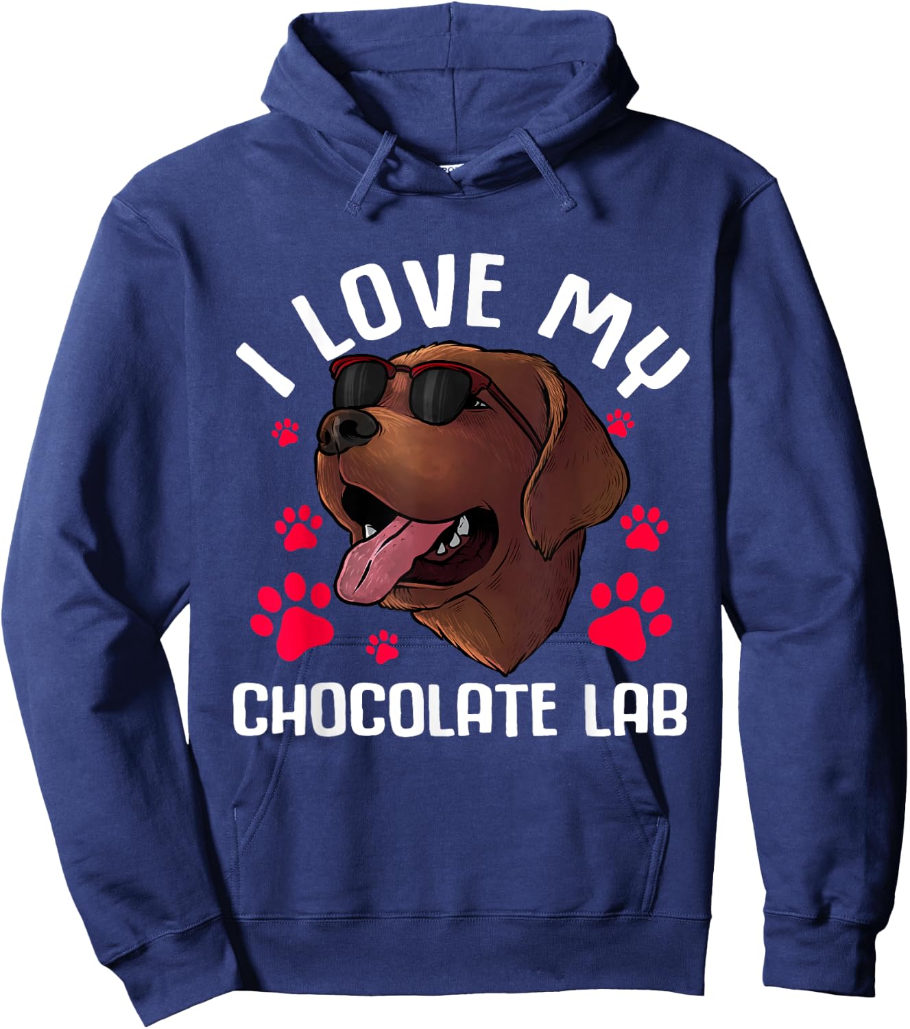 Funny Chocolate Labrador Retriever Gift Men Women Lab Lover Hoodie - Hoodie | Navy