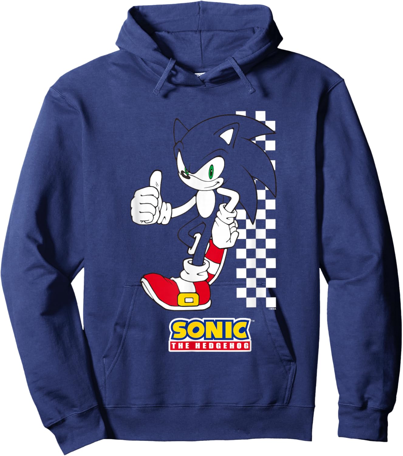 Sonic The Hedgehog Thumbs Up Leaning On Wall Hoodie - Hoodie | Navy