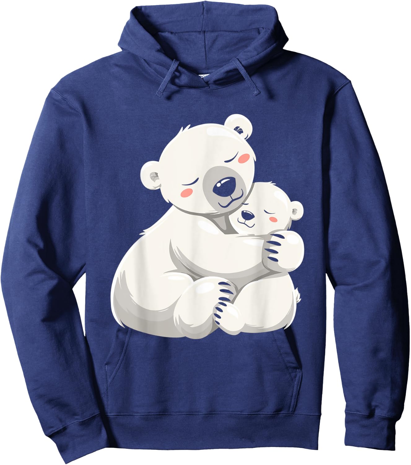 Cute Bear Moms Mothers Day Polar Bear Mom Hugging Baby Hoodie - Hoodie | Navy