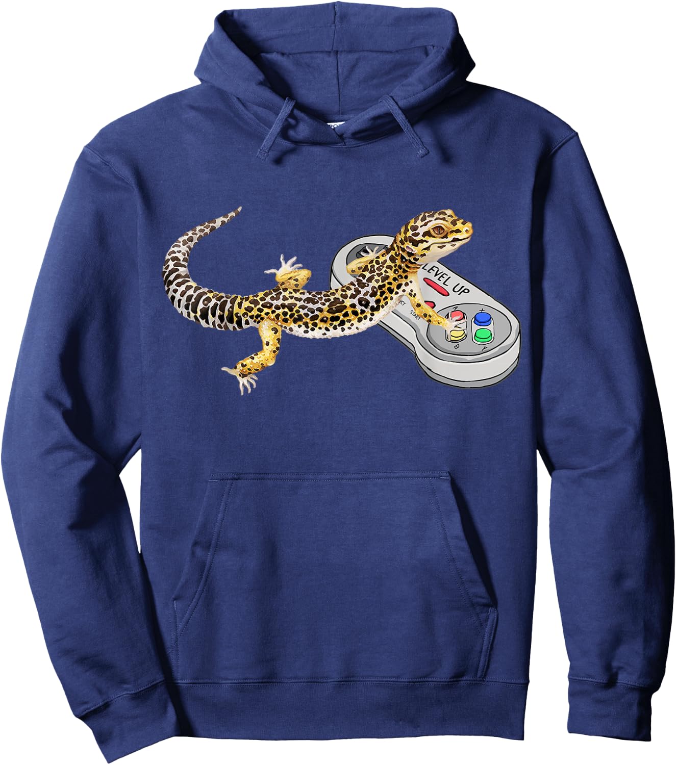 Leopard Gecko Playing Video Game Lizard & Reptiles Gamers Small Hoodie - Hoodie | Navy