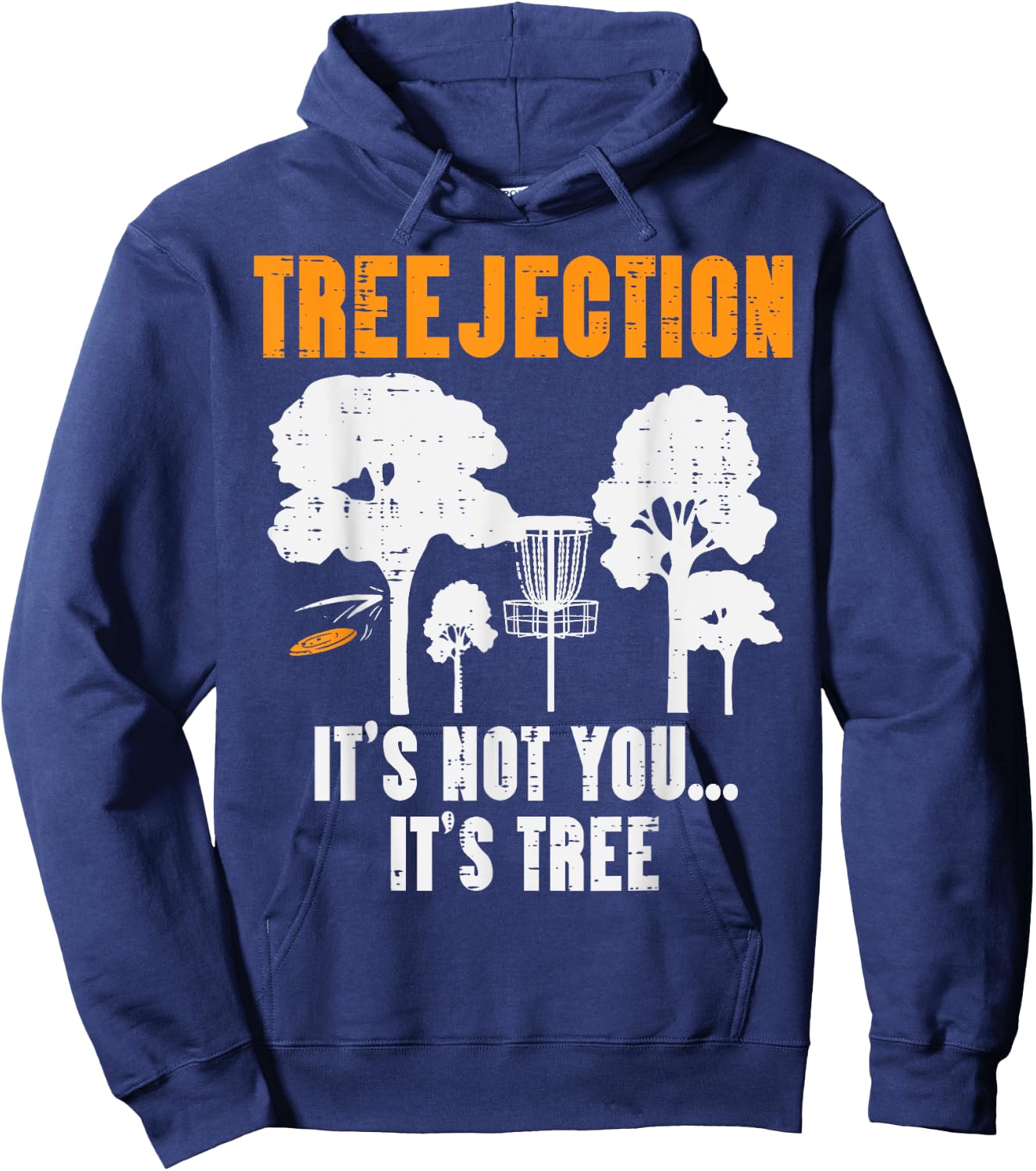 Treejection Disc Golf Funny Frisbee Golfing Sport Golfer Hoodie - Hoodie | Navy