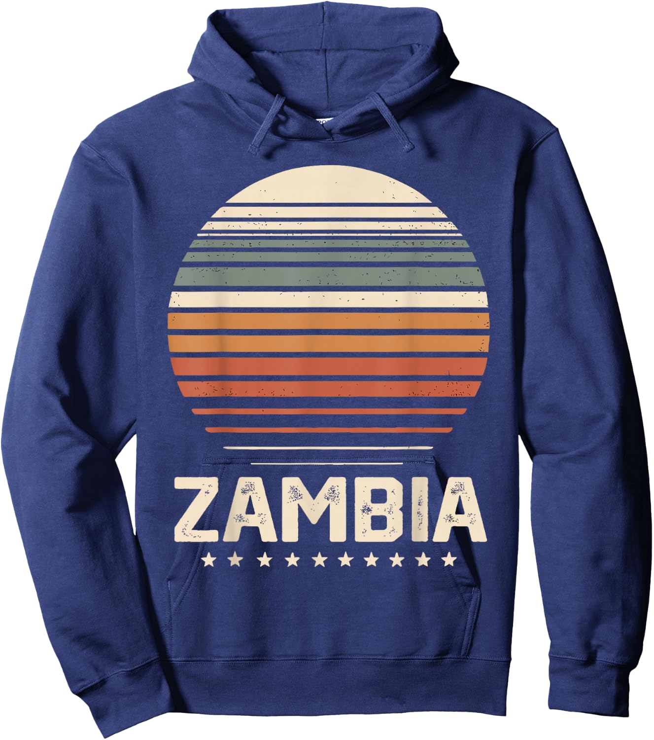 Zambia Vintage Retro I Love Zambia Hoodie - Hoodie | Navy