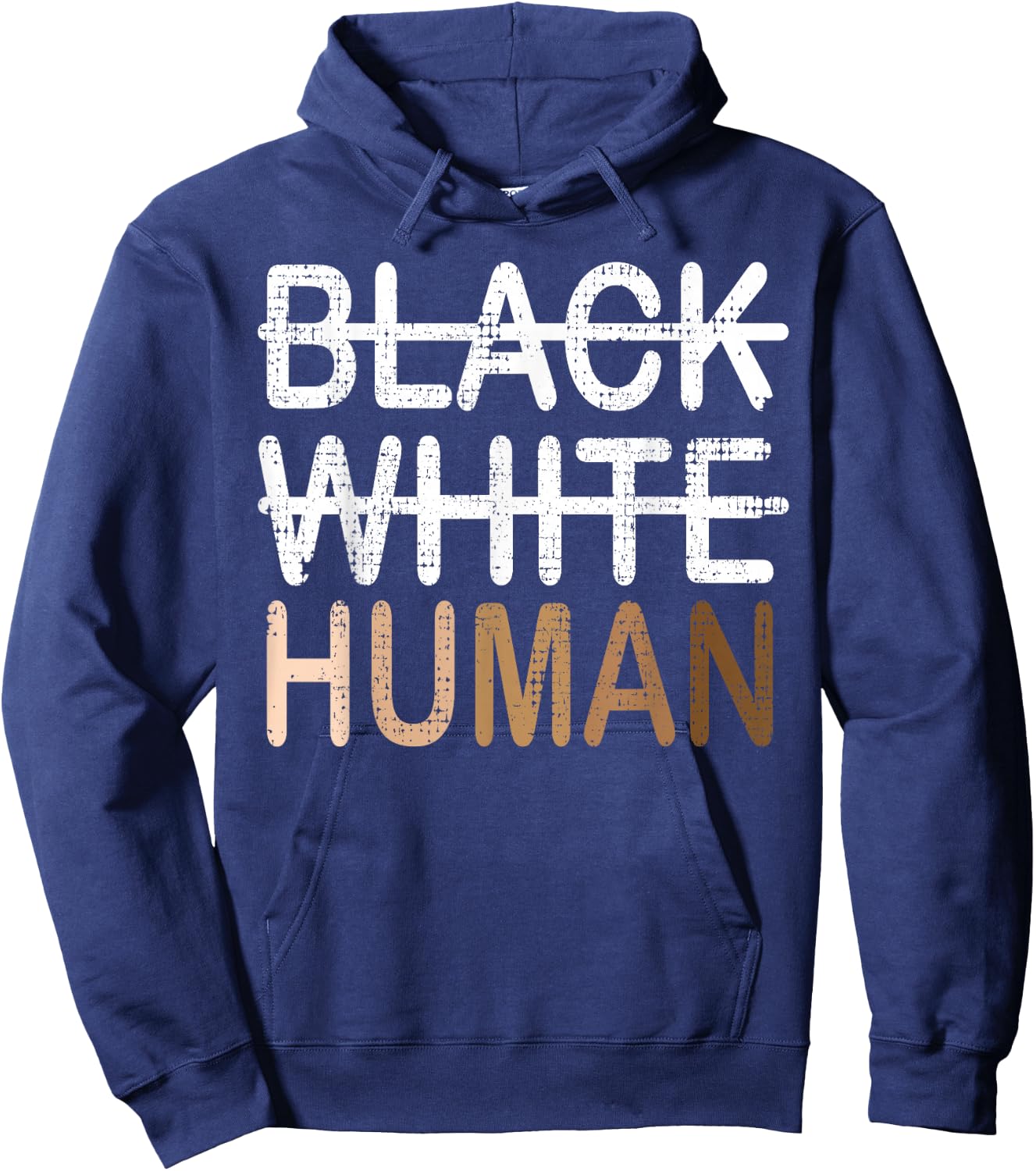 Black White Human Melanin Inclusion for Black History Month Hoodie - Hoodie | Navy