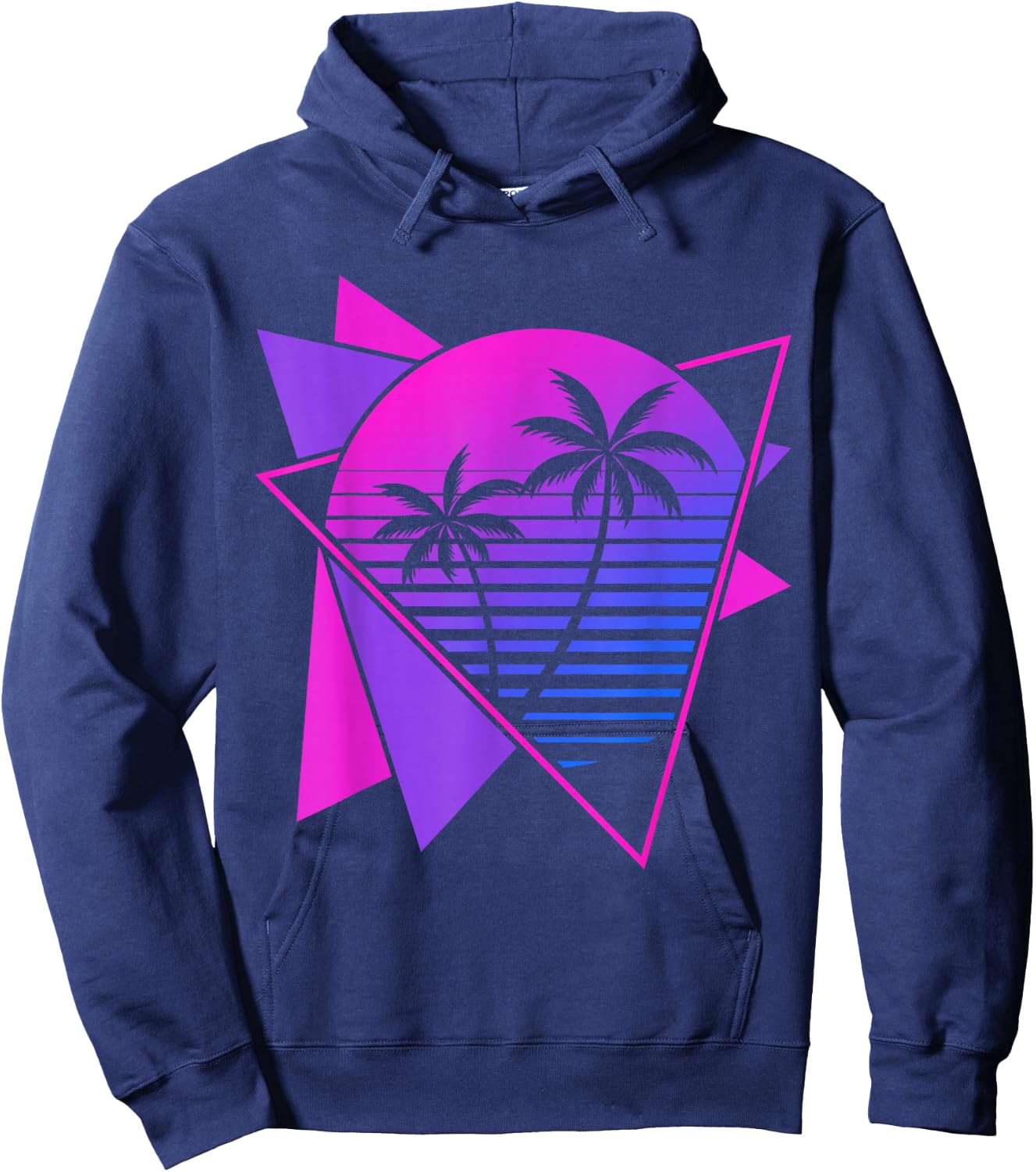 Retro 80s Synthwave Aesthetic 1990s Art Vaporwave Hoodie - Hoodie | Navy