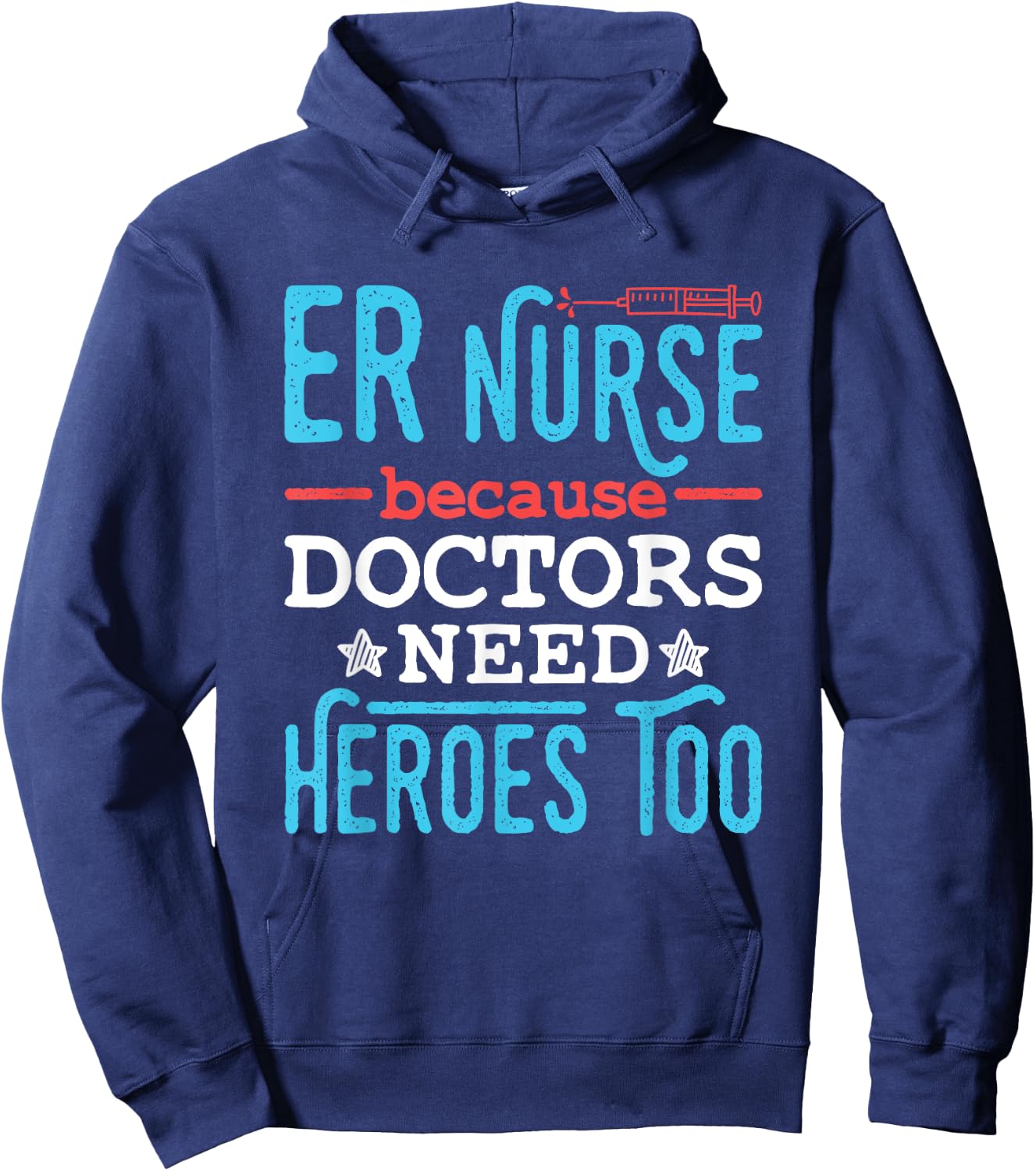 Emergency Nurses Week Gifts Emergency Nurse ER Trauma RN Heroes Funny Appreciation Adults Black Short Sleeve Classic Fit Hoodie - Hoodie | Navy