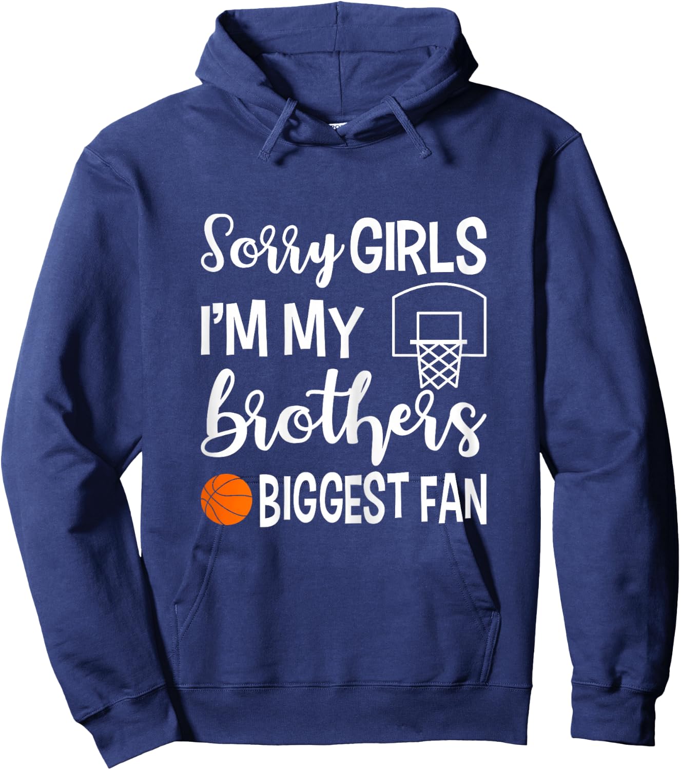 Basketball Sister Biggest Fan Little Sister Gift Hoodie - Hoodie | Navy