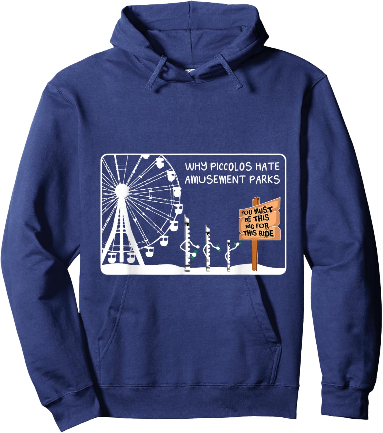 Piccolo Funny Flute Player Hoodie - Hoodie | Navy