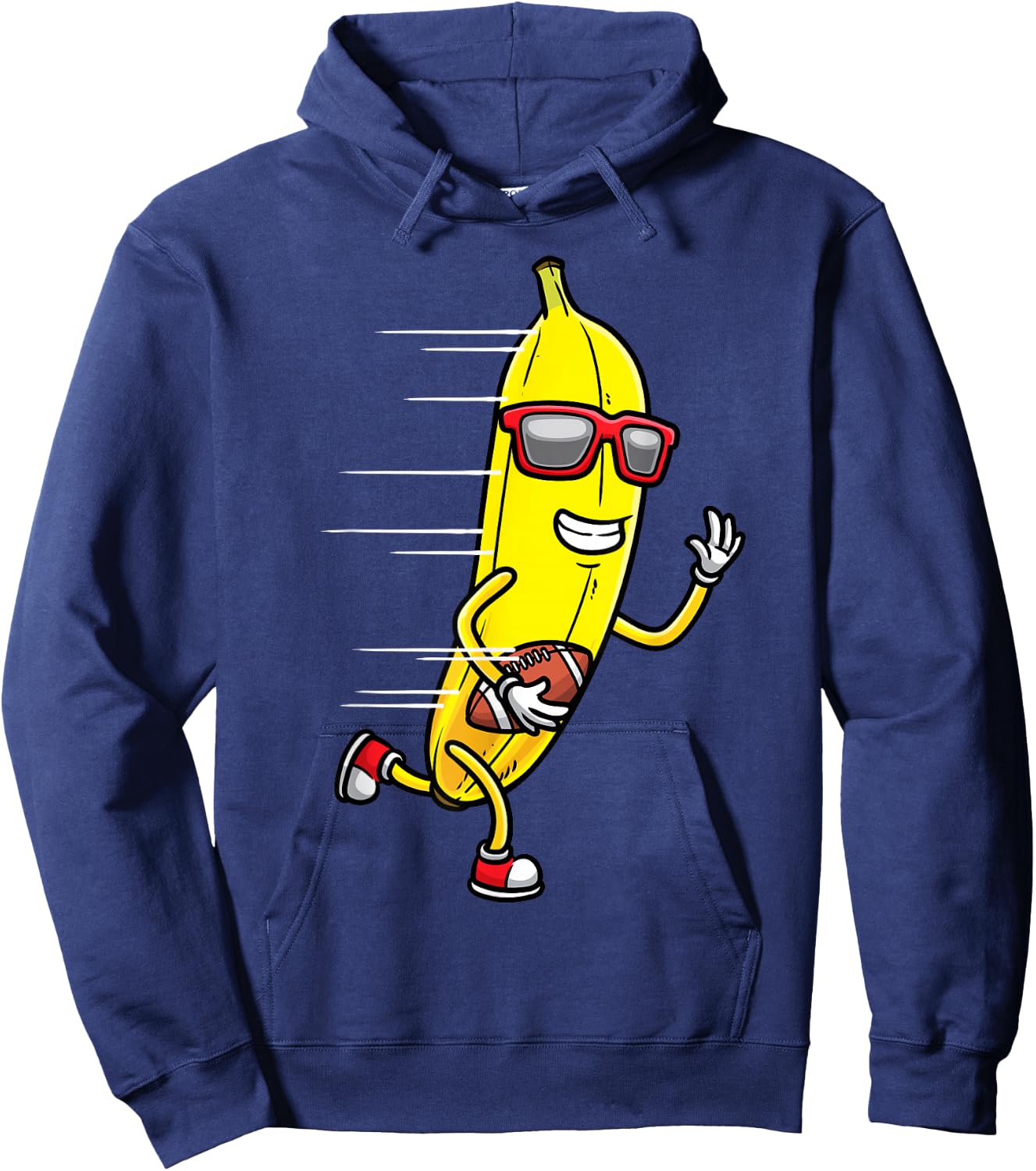 Banana Playing Football Fruit Football Player Hoodie - Hoodie | Navy