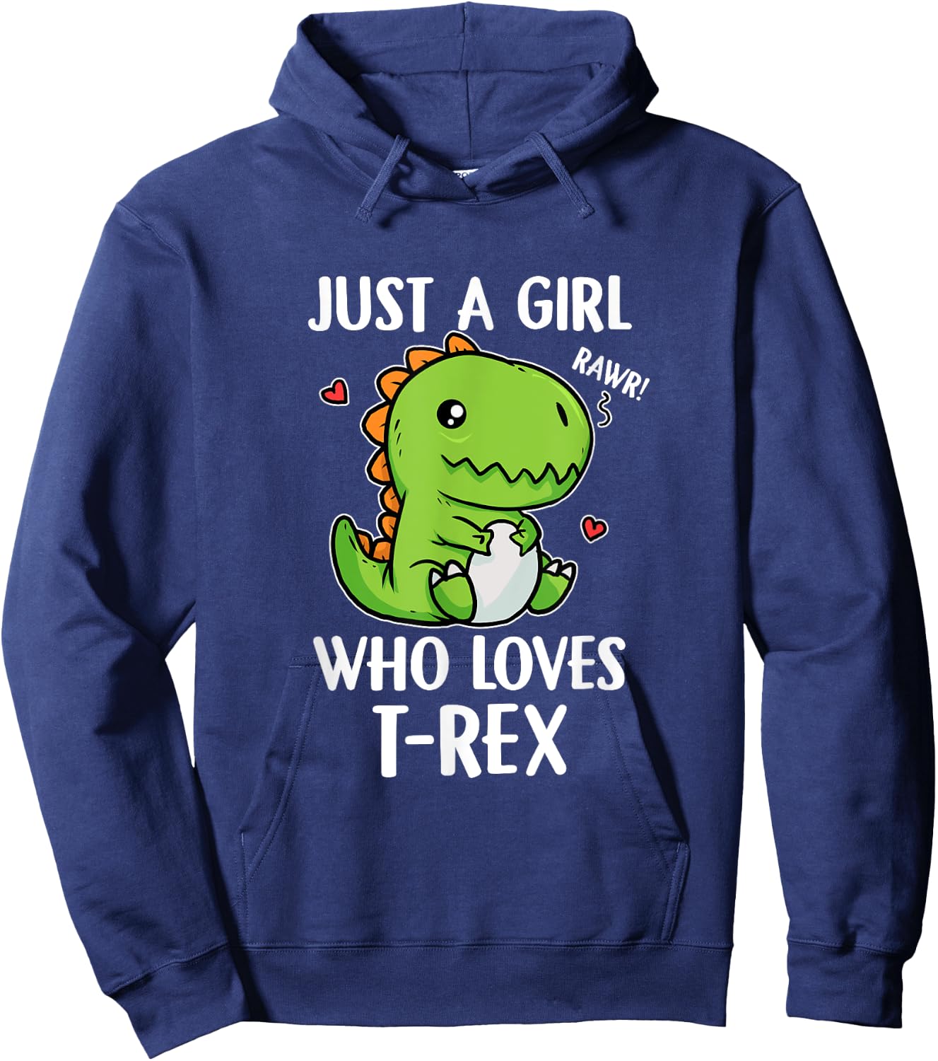 Just A Girl Who Loves T-Rex Funny Dino T-Rex Costume Hoodie - Hoodie | Navy