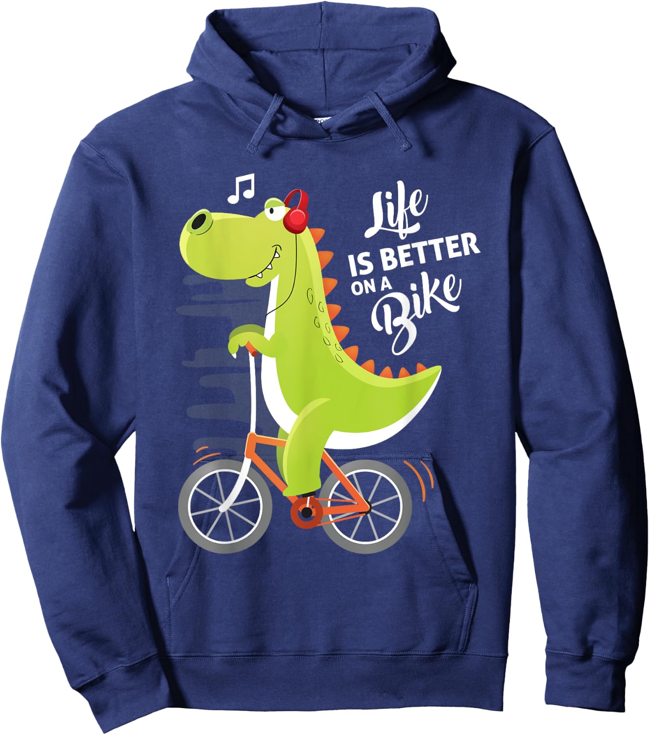 Life is Better On a Bike Cute Dinosaur Bike Cycling Kids Hoodie - Hoodie | Navy