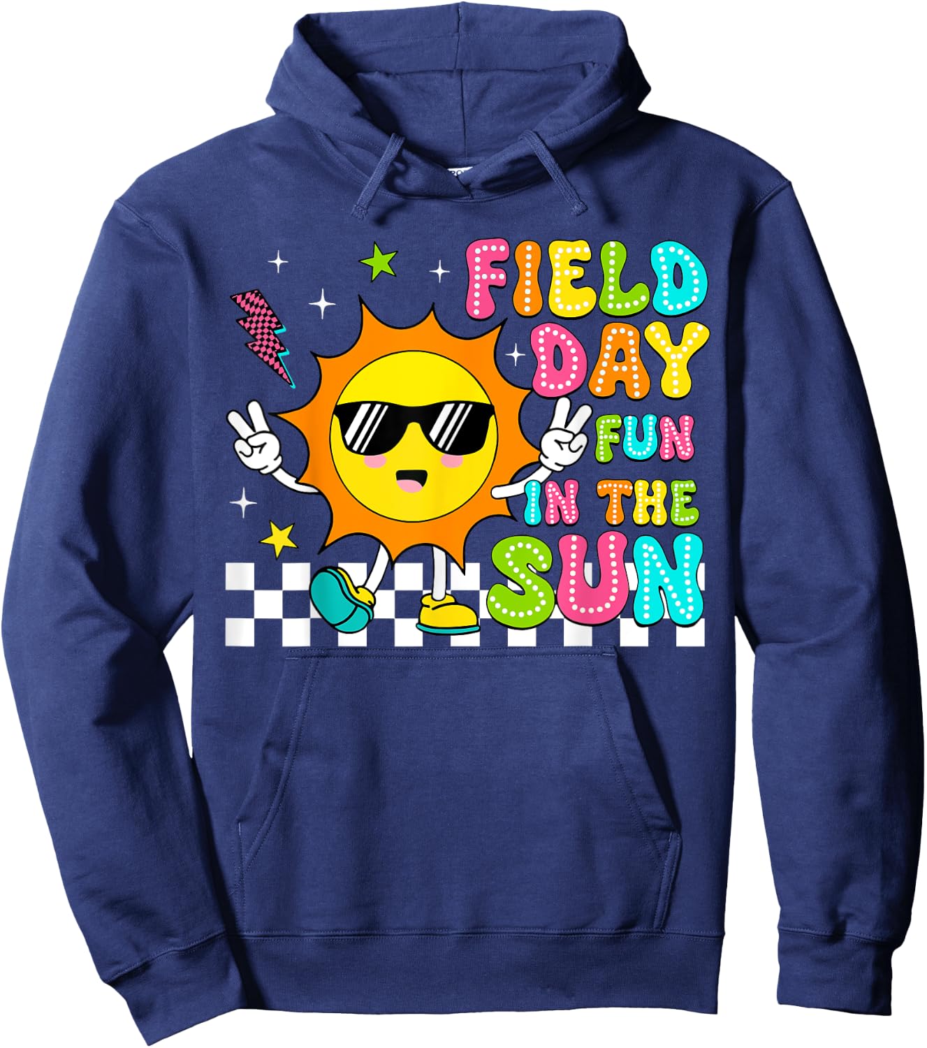 Field Day Fun In The Sun Let Games Begin 2024 Teachers Kids Hoodie - Hoodie | Navy